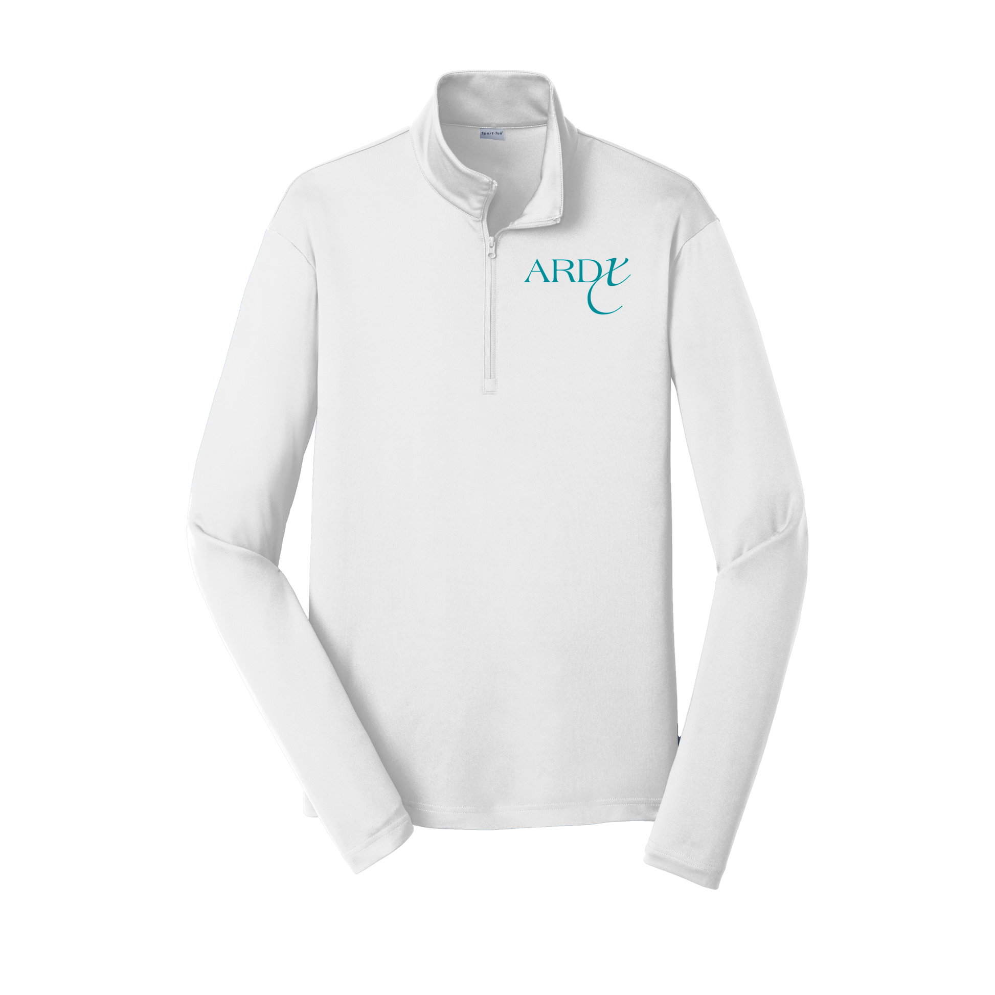 ardx-lightweight-quarter-zip-dtf-leftchest-ST357-white-flat-front