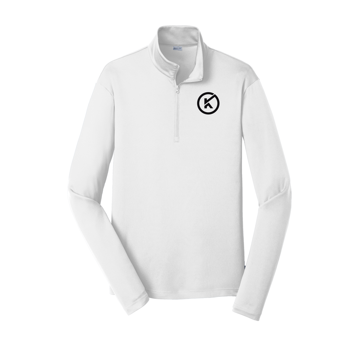 kitmanlabs-lightweight-quarter-zip-dtf-leftchest-ST357-white-flat-front