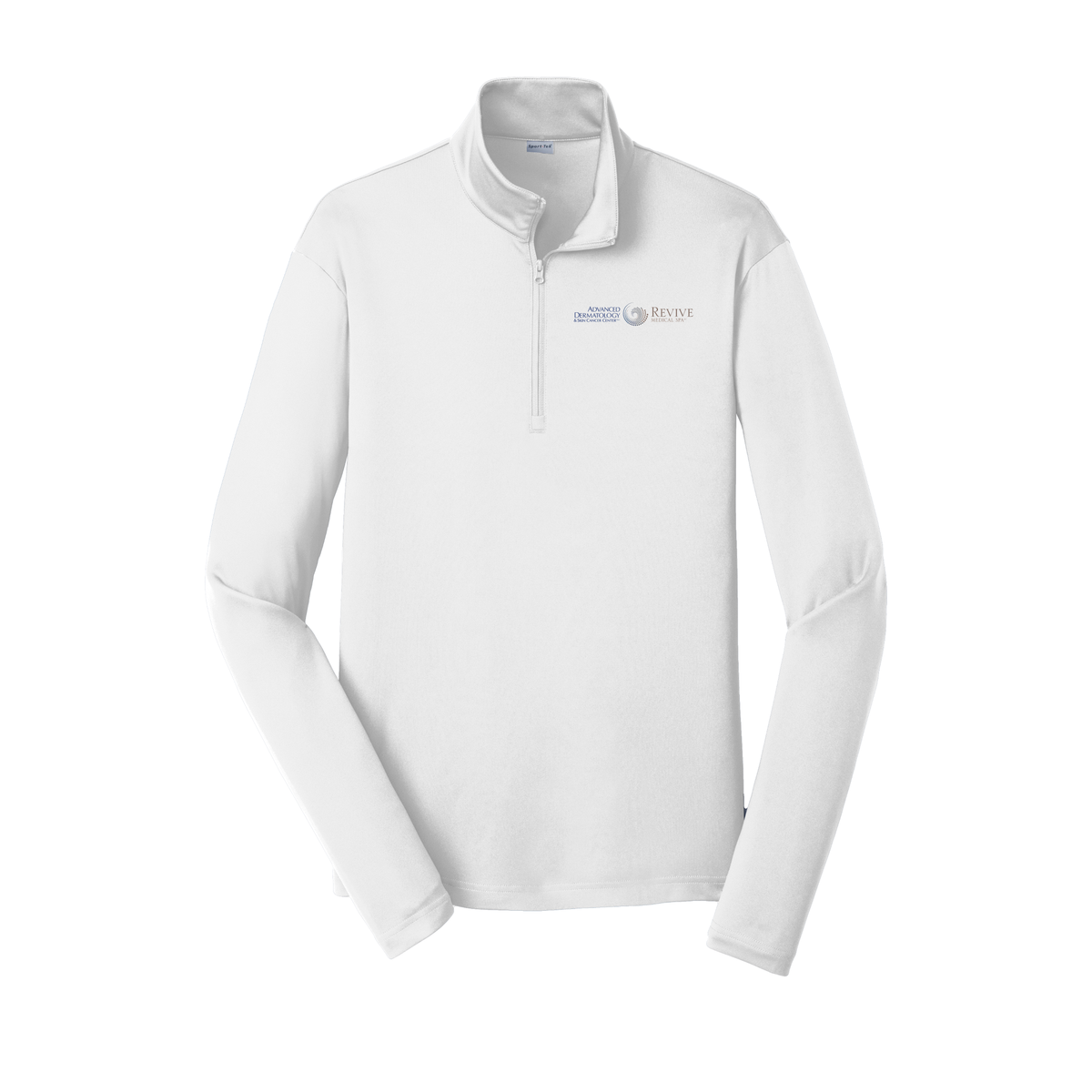 advancedskinmd-lightweight-quarter-zip-dtf-leftchest-ST357-white-flat-front