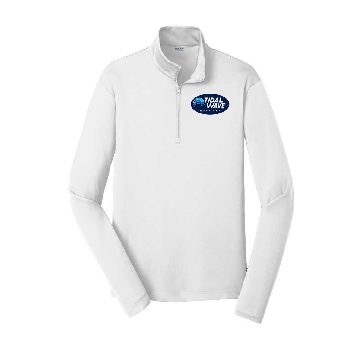 tidalwaveautospa-lightweight-quarter-zip-dtf-leftchest-ST357-white-flat-front