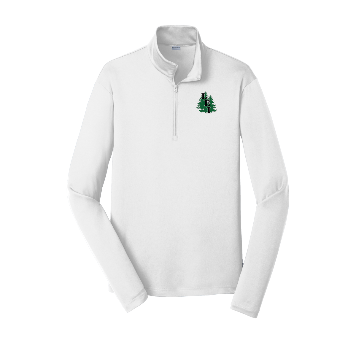 leisite-lightweight-quarter-zip-dtf-leftchest-ST357-white-flat-front