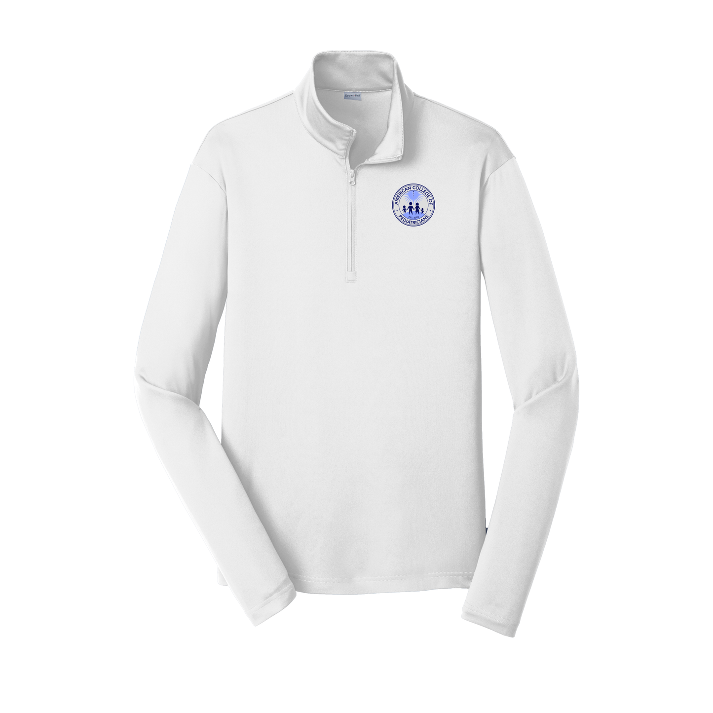 acpeds-lightweight-quarter-zip-dtf-leftchest-ST357-white-flat-front
