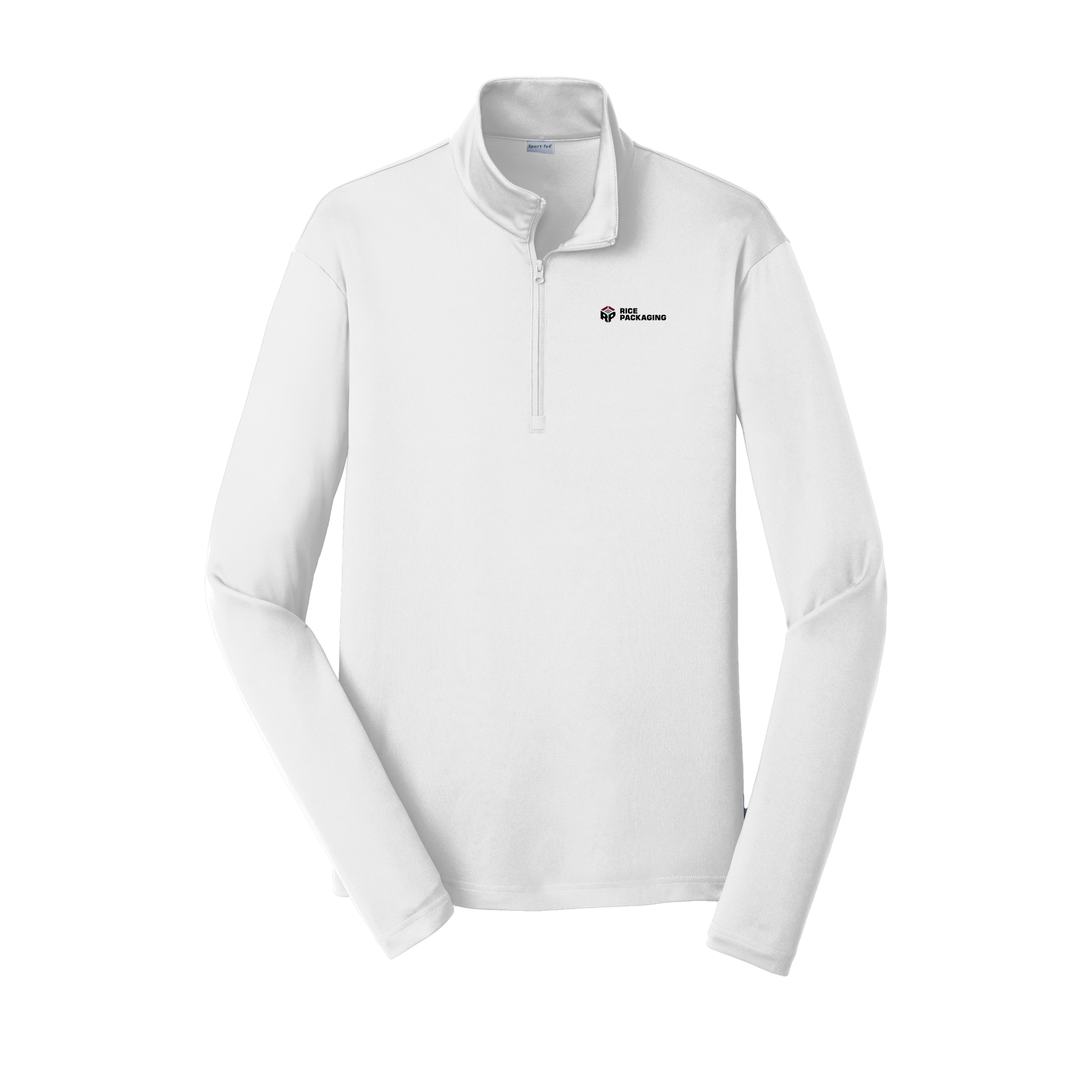 ricepackaging-lightweight-quarter-zip-dtf-leftchest-ST357-white-flat-front