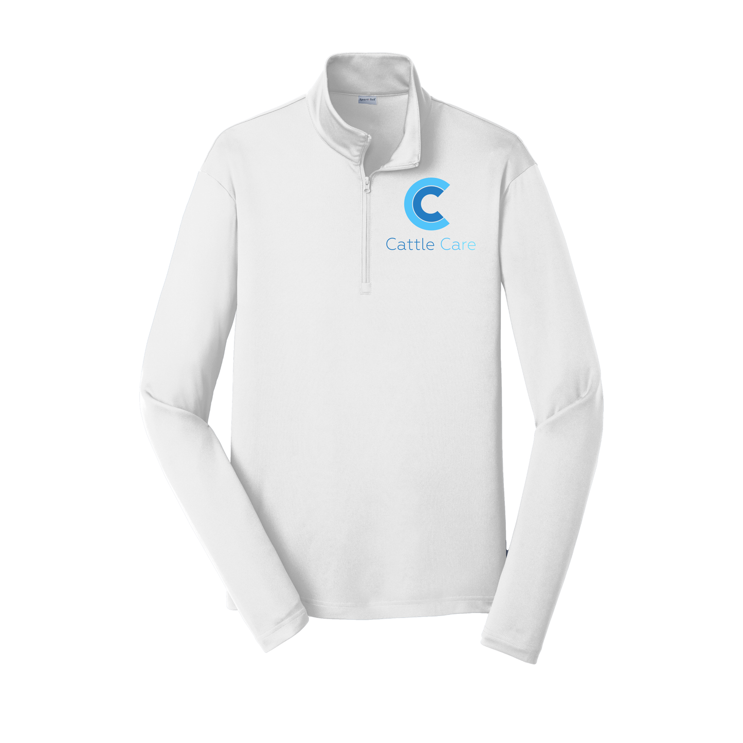 cattle-care-lightweight-quarter-zip-dtf-leftchest-ST357-white-flat-front