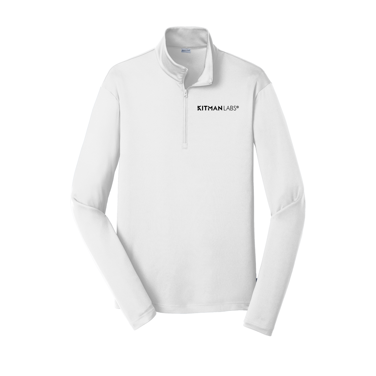 kitmanlabs-lightweight-quarter-zip-dtf-leftchest-ST357-white-flat-front