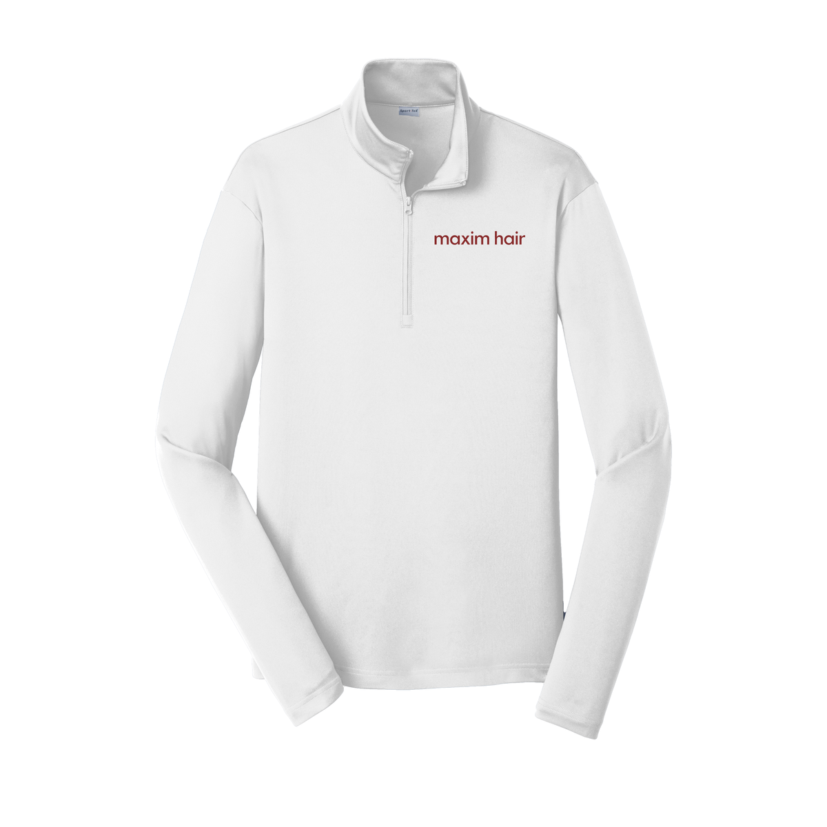 maximhairrestoration-lightweight-quarter-zip-dtf-leftchest-ST357-white-flat-front
