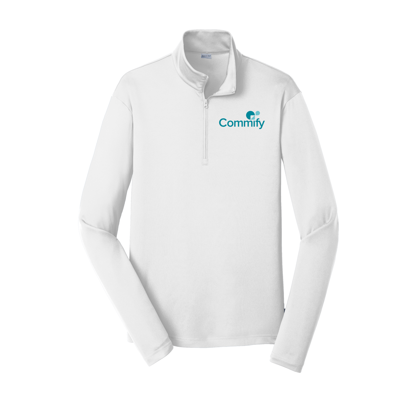 commify-lightweight-quarter-zip-dtf-leftchest-ST357-white-flat-front