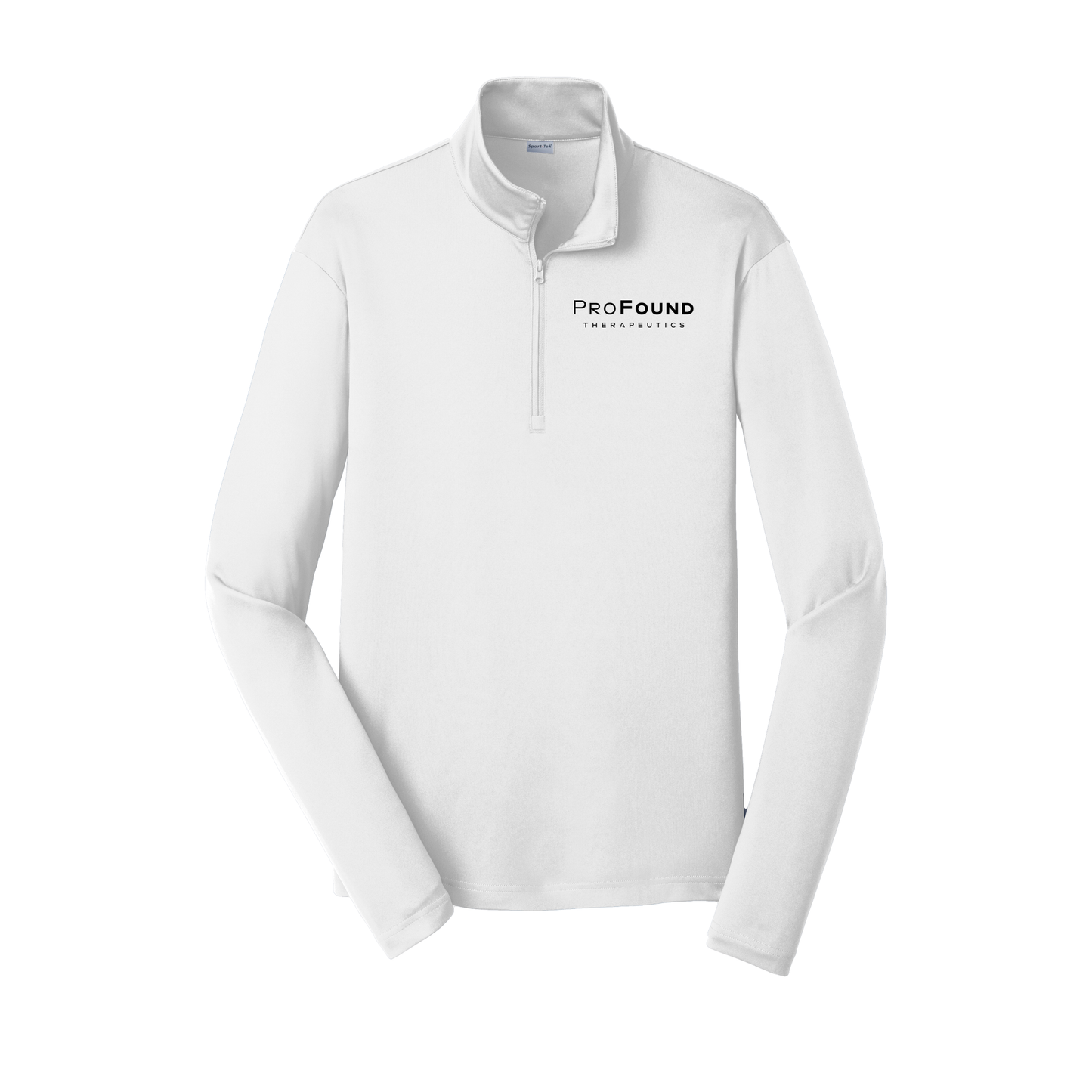 profoundtx-lightweight-quarter-zip-dtf-leftchest-ST357-white-flat-front