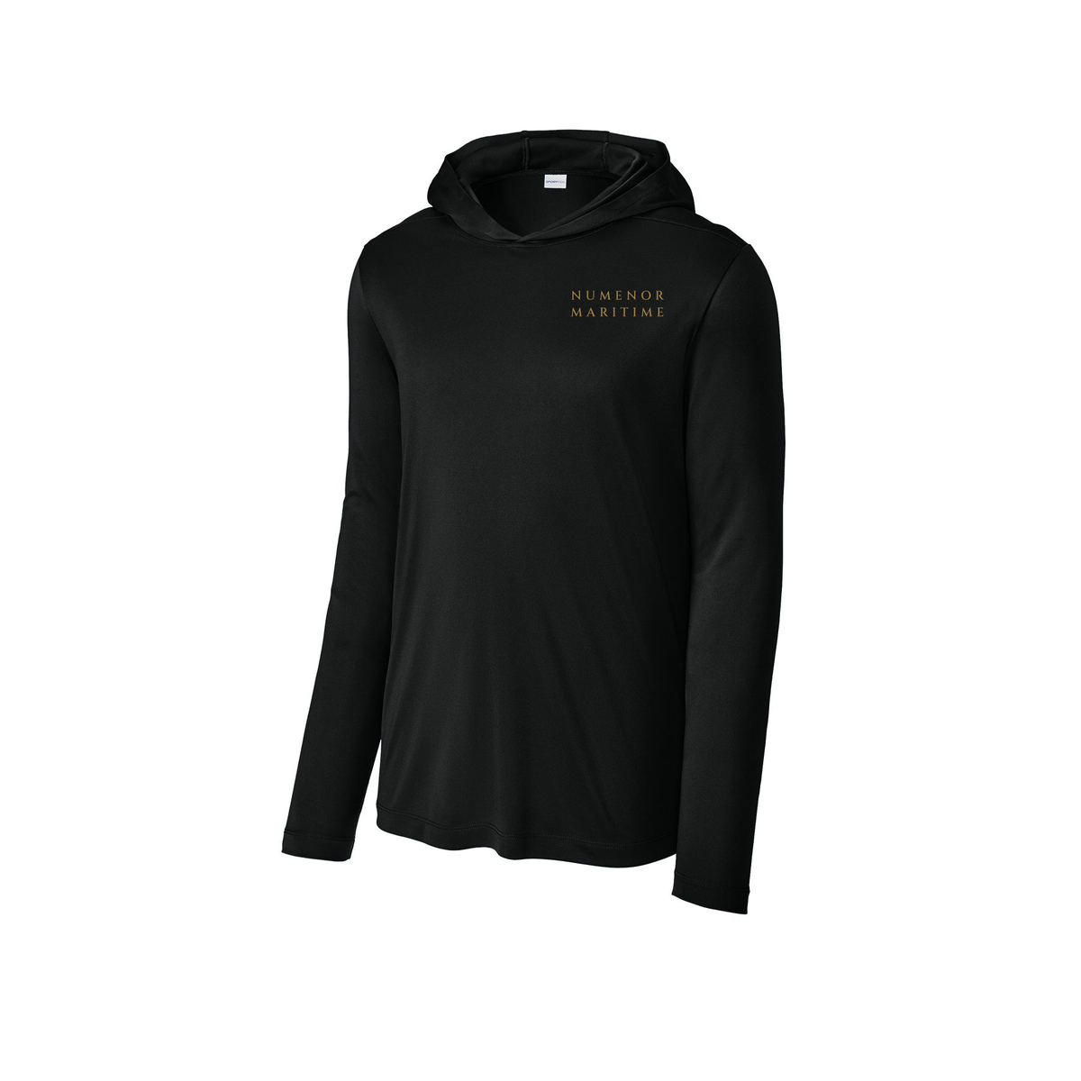 numenormaritime-deep-sea-crew-sport-tek-posi-uv-pro-long-sleeve-hoodie-dtf-leftchest-ST420LSH-black-flat-front