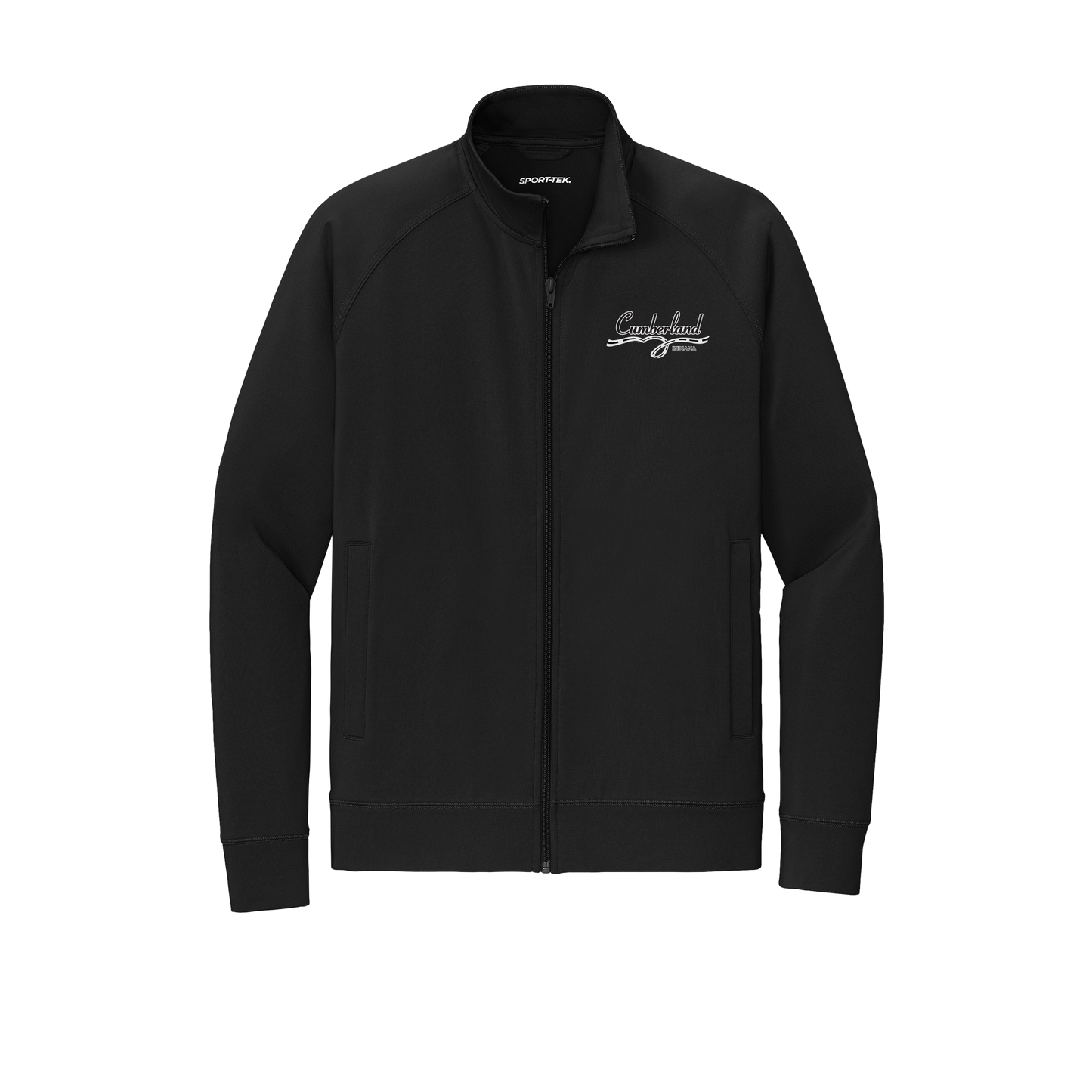 cumberland-sport-tek-mens-cadet-jacket-embroidery-leftchest-ST857-black-flat-front