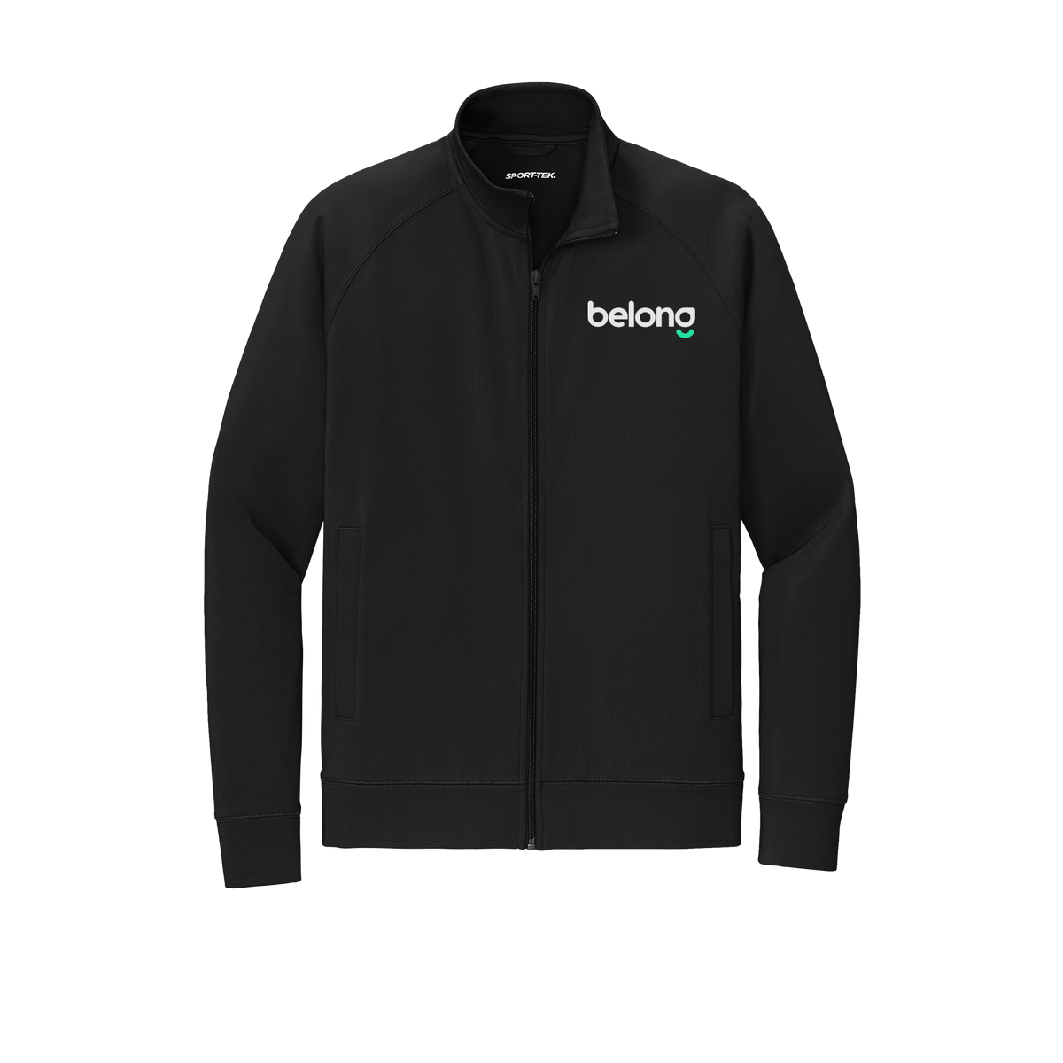 belonghome-sport-tek-mens-cadet-jacket-embroidery-leftchest-ST857-black-flat-front