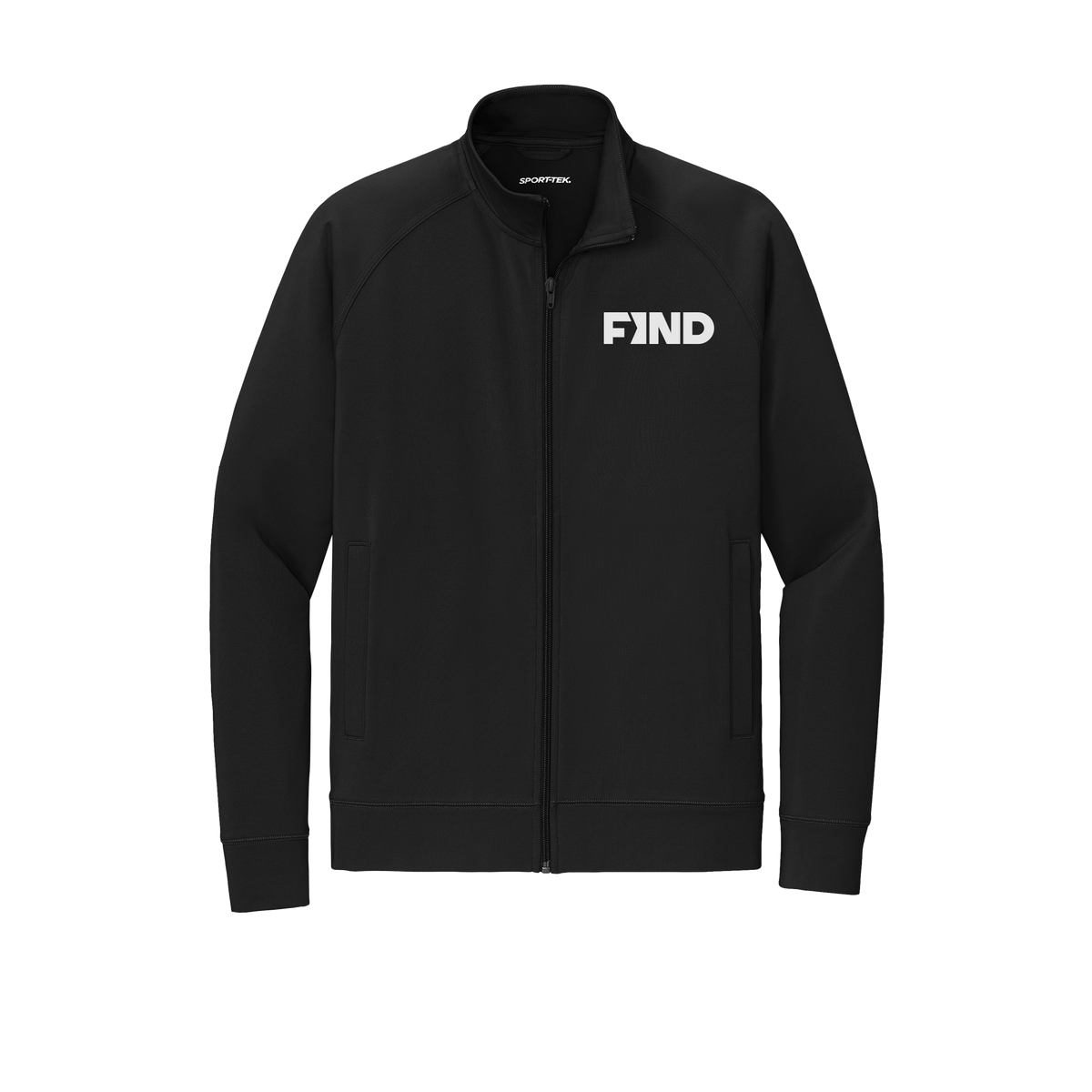 findrealestate-sport-tek-mens-cadet-jacket-embroidery-leftchest-ST857-black-flat-front