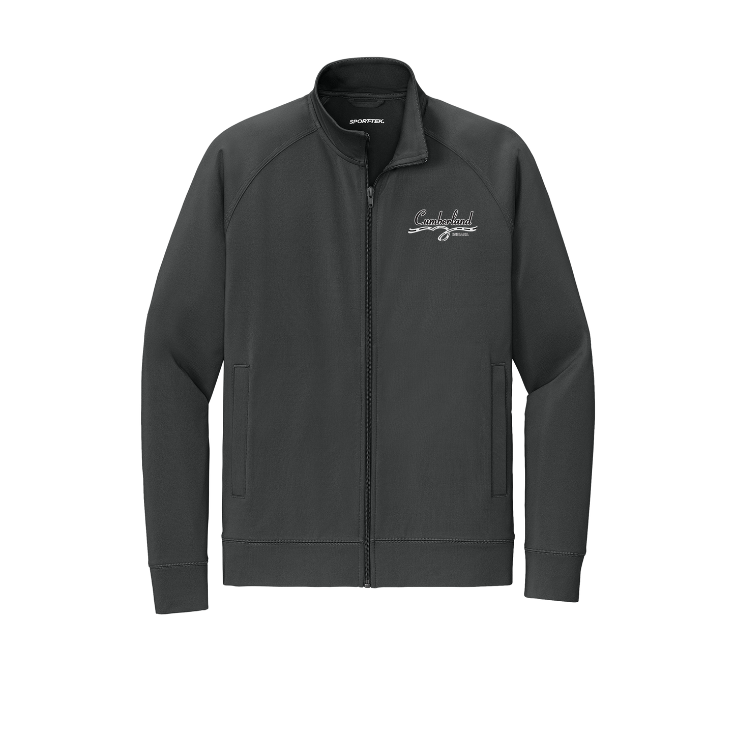 cumberland-sport-tek-mens-cadet-jacket-embroidery-leftchest-ST857-charcoalgrey-flat-front