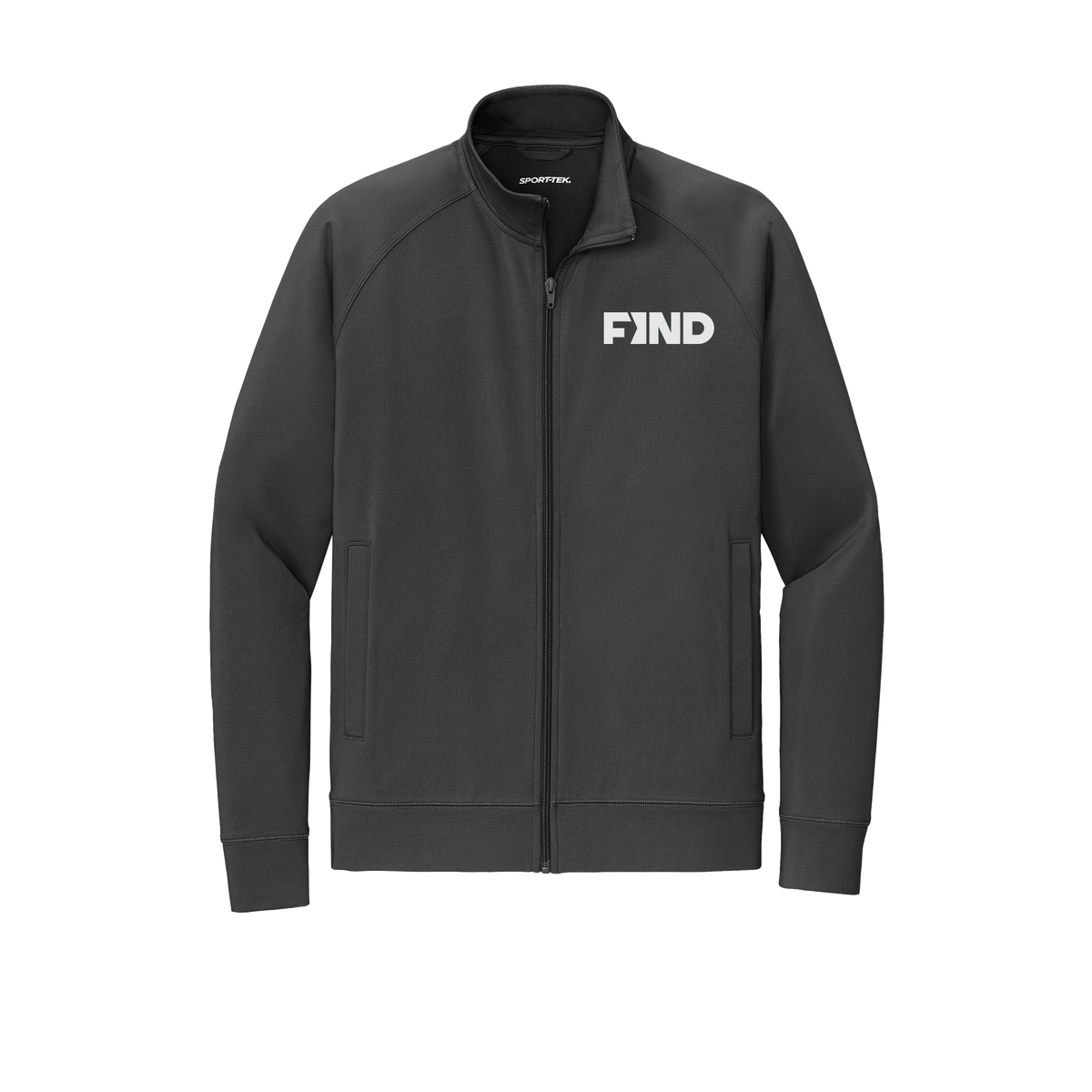 findrealestate-sport-tek-mens-cadet-jacket-embroidery-leftchest-ST857-charcoalgrey-flat-front