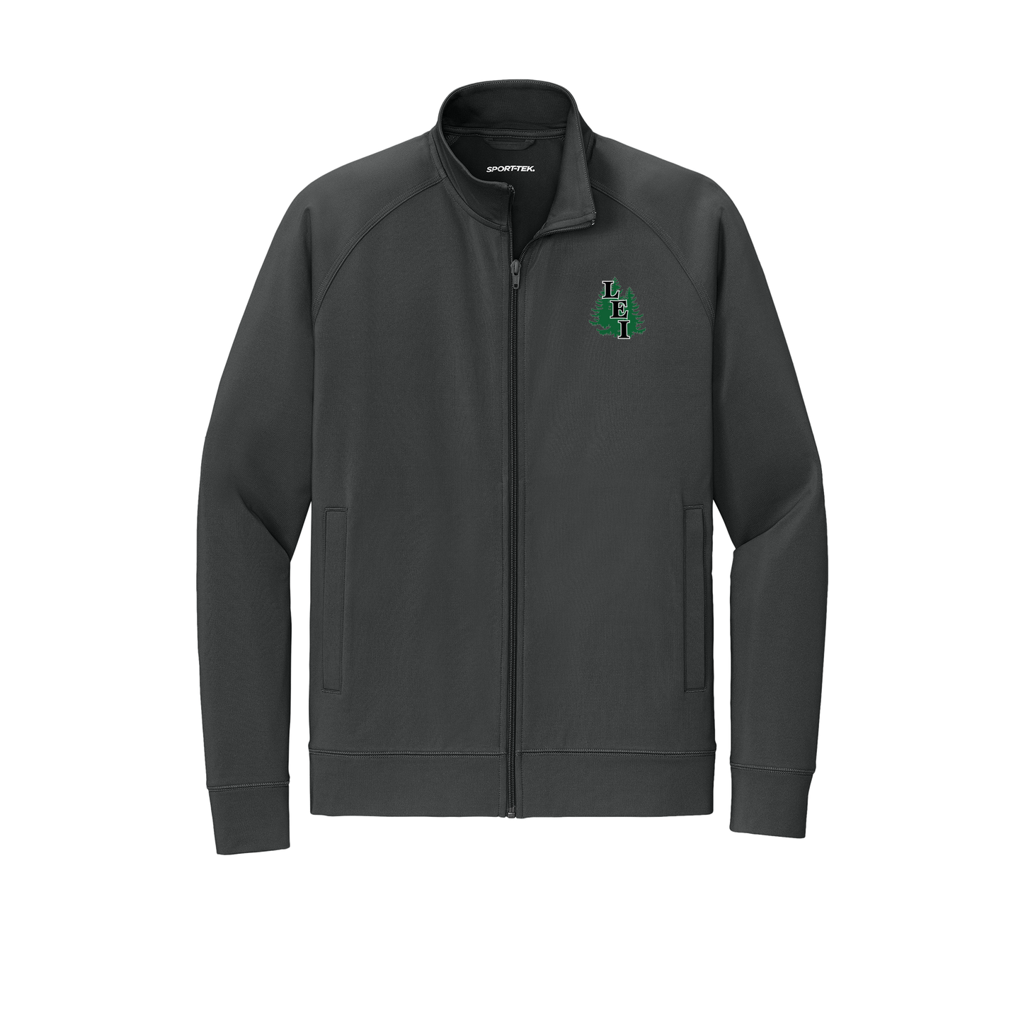 leisite-sport-tek-mens-cadet-jacket-embroidery-leftchest-ST857-charcoalgrey-flat-front