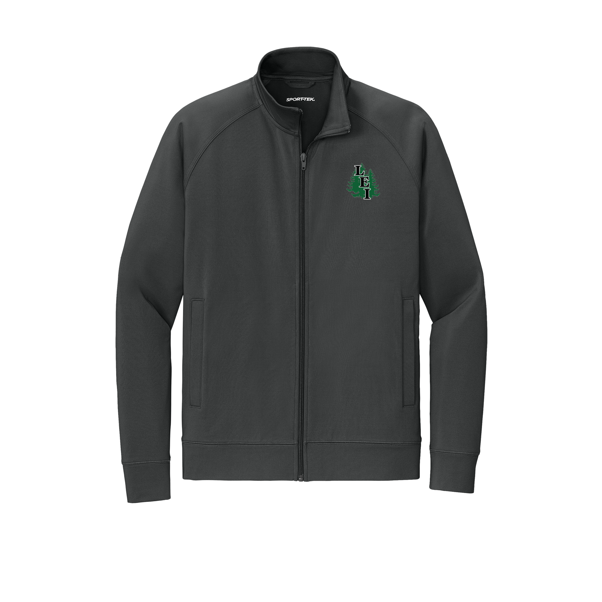 leisite-sport-tek-mens-cadet-jacket-embroidery-leftchest-ST857-charcoalgrey-flat-front