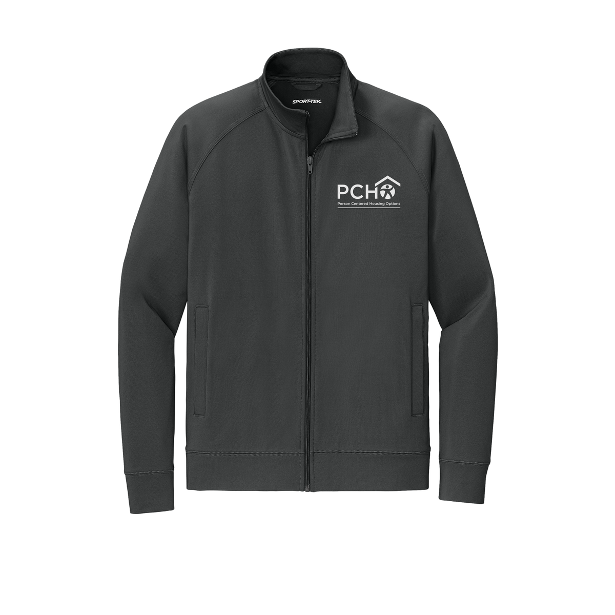 pcho-sport-wick-cadet-jacket-embroidery-leftchest-ST857-charcoalgrey-flat-front