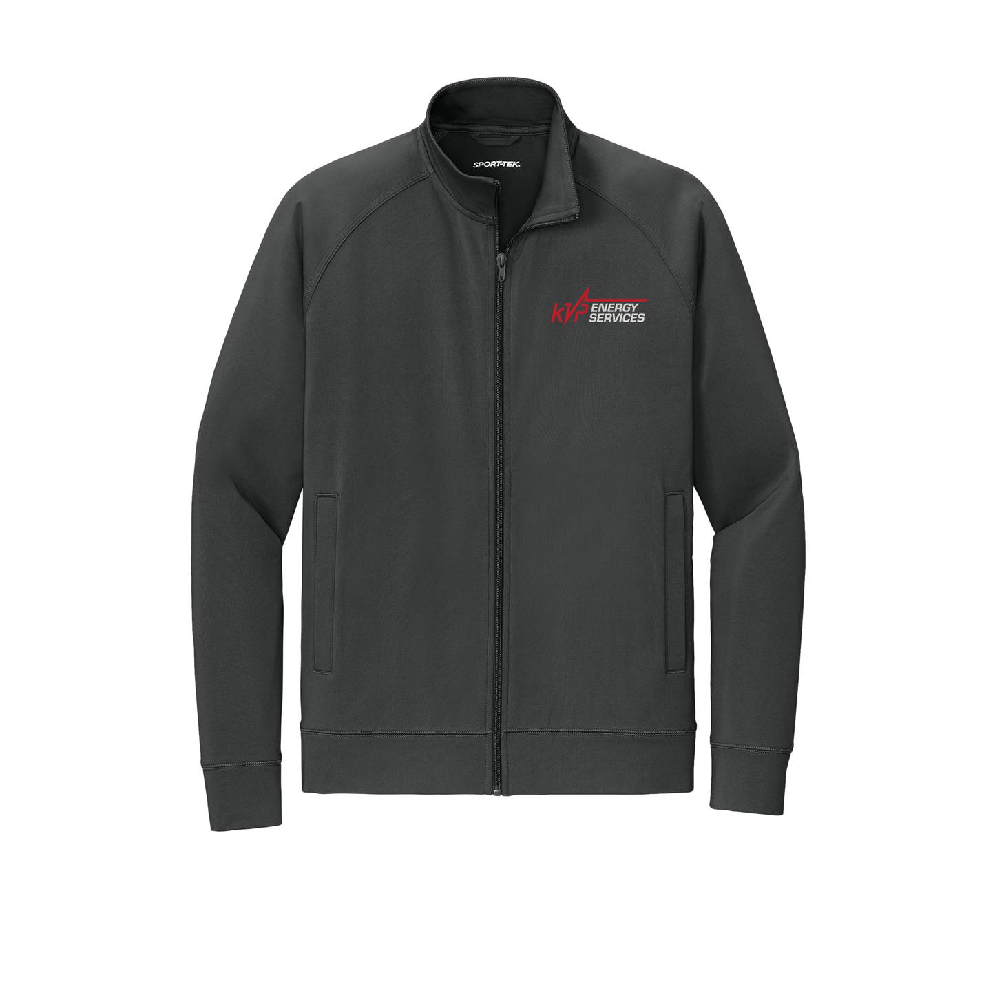 kvpenergy-sport-tek-mens-cadet-jacket-embroidery-leftchest-ST857-charcoalgrey-flat-front