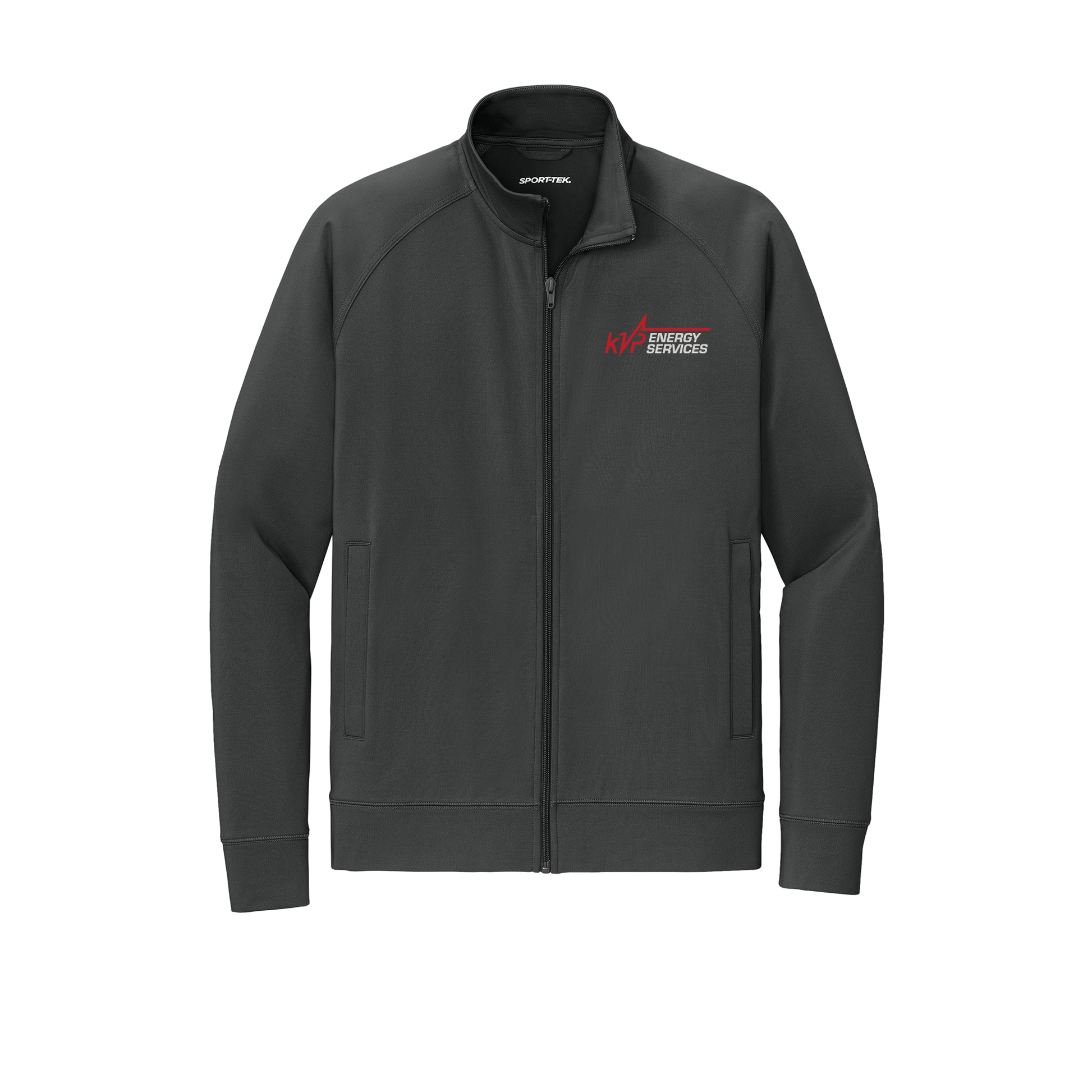kvpenergy-sport-tek-mens-cadet-jacket-embroidery-leftchest-ST857-charcoalgrey-flat-front