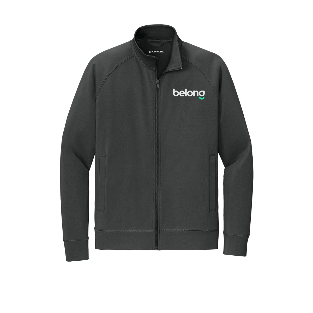 belonghome-sport-tek-mens-cadet-jacket-embroidery-leftchest-ST857-charcoalgrey-flat-front