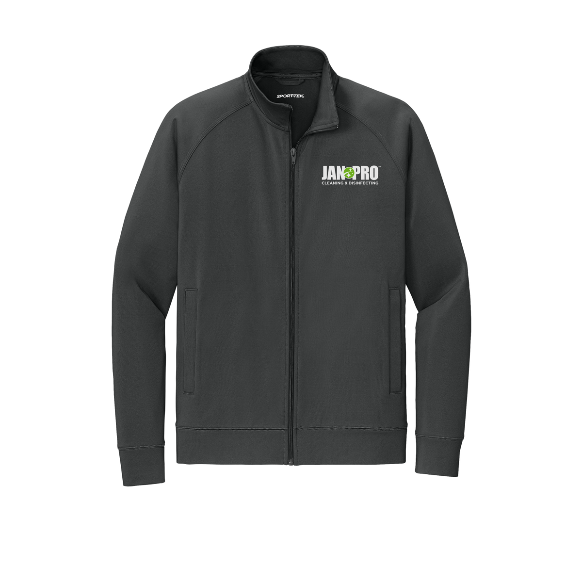 jan-pro-sport-tek-mens-cadet-jacket-embroidery-leftchest-ST857-charcoalgrey-flat-front
