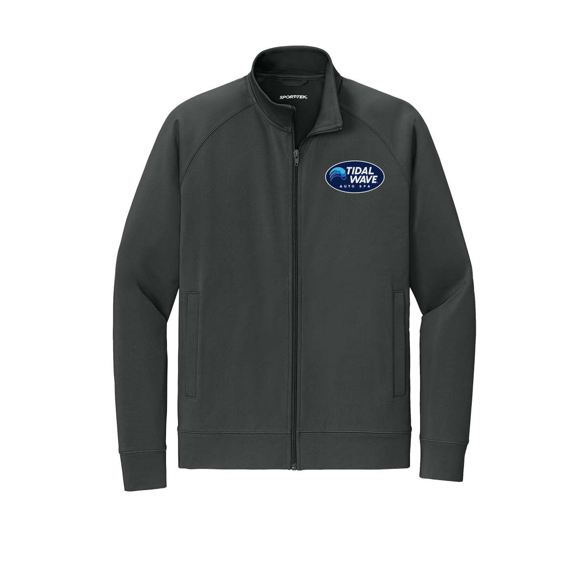 tidalwaveautospa-sport-tek-mens-cadet-jacket-embroidery-leftchest-ST857-charcoalgrey-flat-front