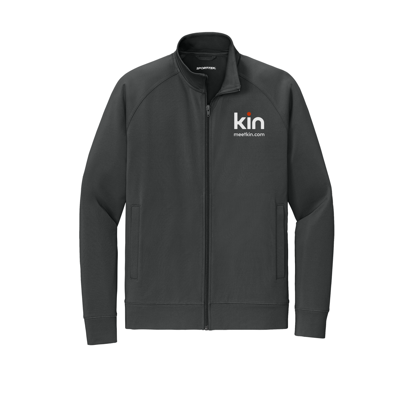 kin-sport-tek-mens-cadet-jacket-embroidery-leftchest-ST857-charcoalgrey-flat-front