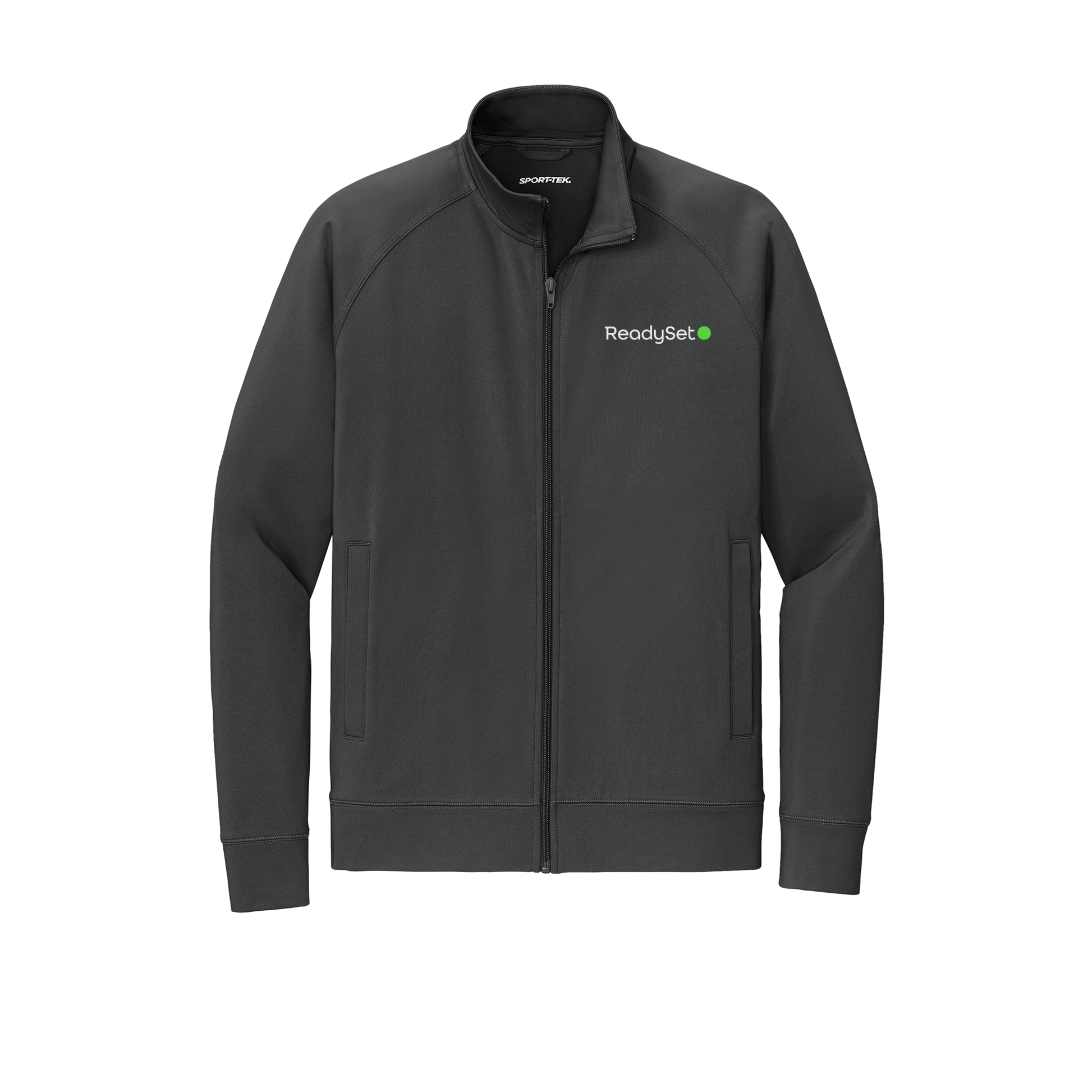 readysetsurgical-sport-tek-mens-cadet-jacket-embroidery-leftchest-ST857-charcoalgrey-flat-front