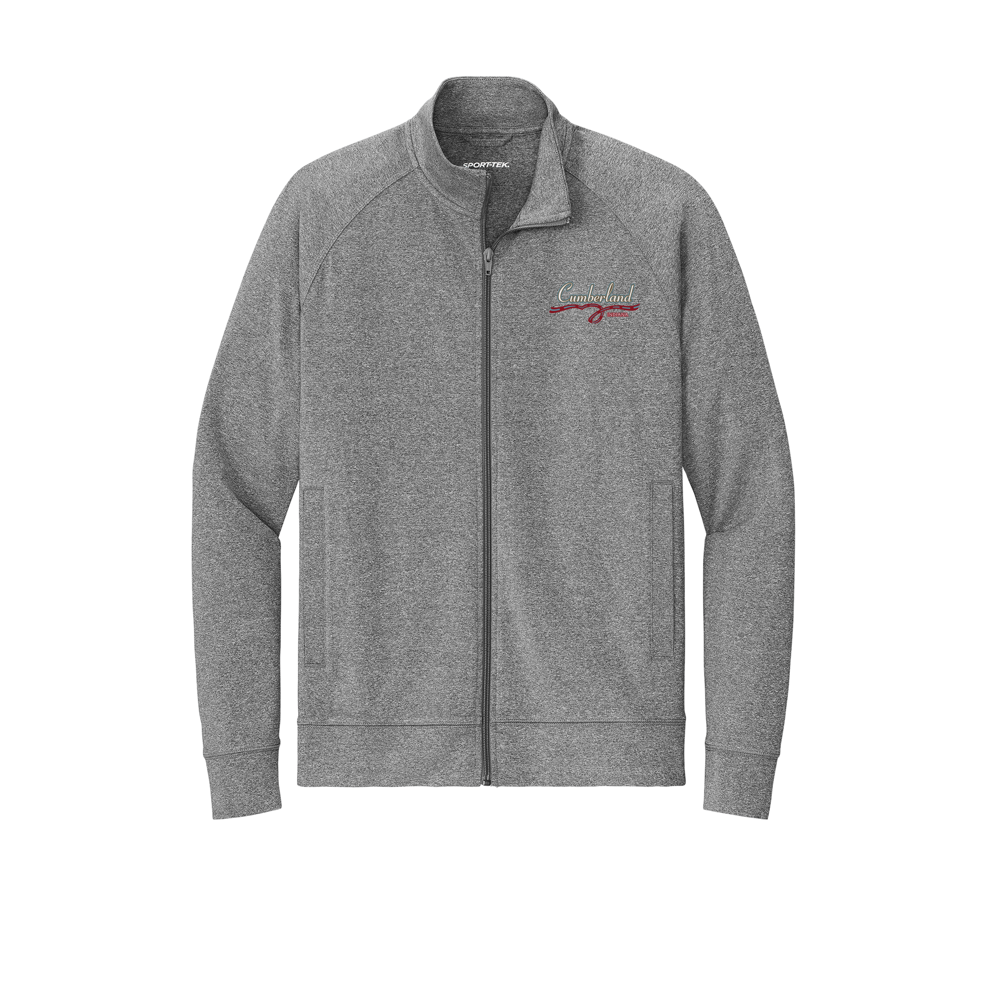 cumberland-sport-tek-mens-cadet-jacket-embroidery-leftchest-ST857-charcoalgreyheather-flat-front