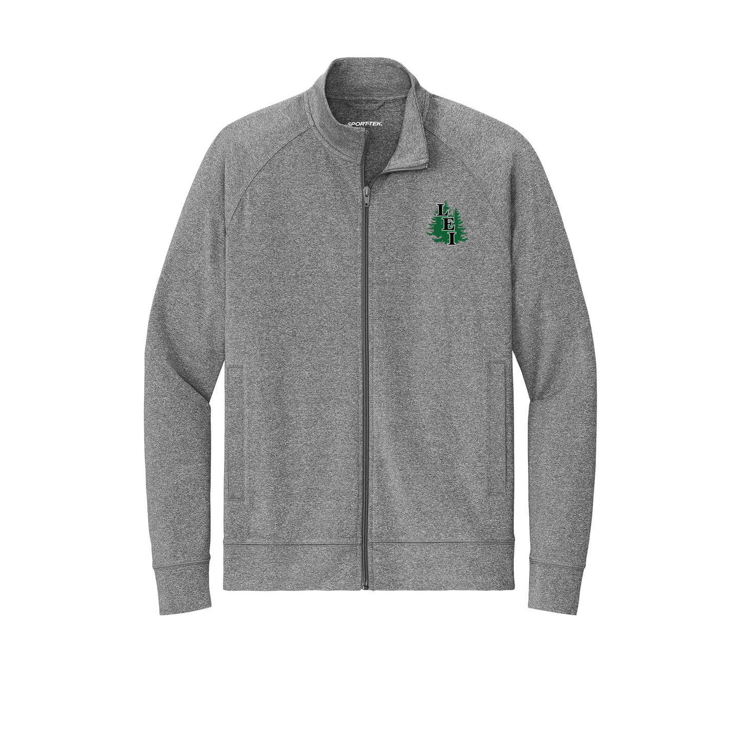 leisite-sport-tek-mens-cadet-jacket-embroidery-leftchest-ST857-charcoalgreyheather-flat-front
