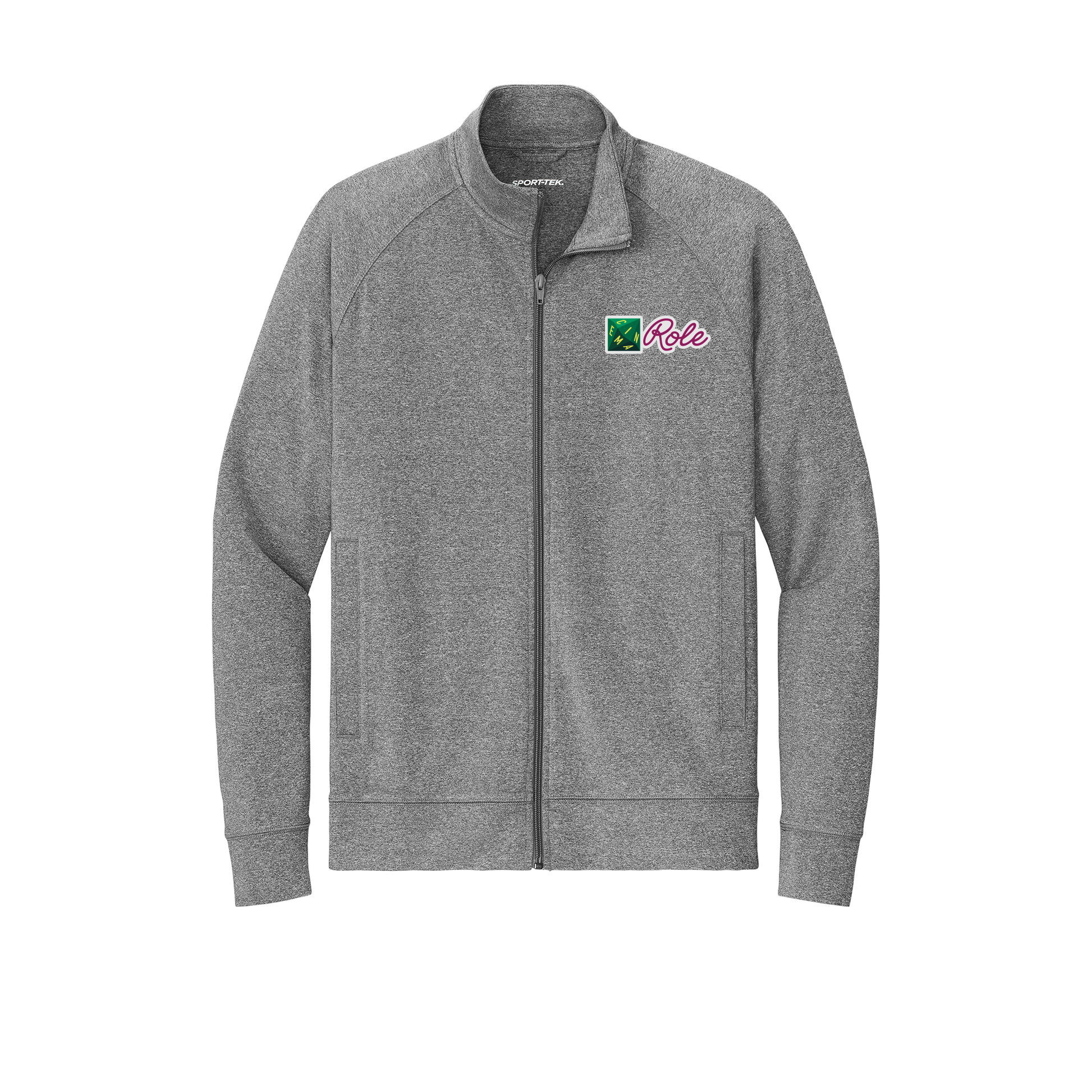 cinemarole-sport-tek-mens-cadet-jacket-embroidery-leftchest-ST857-charcoalgreyheather-flat-front