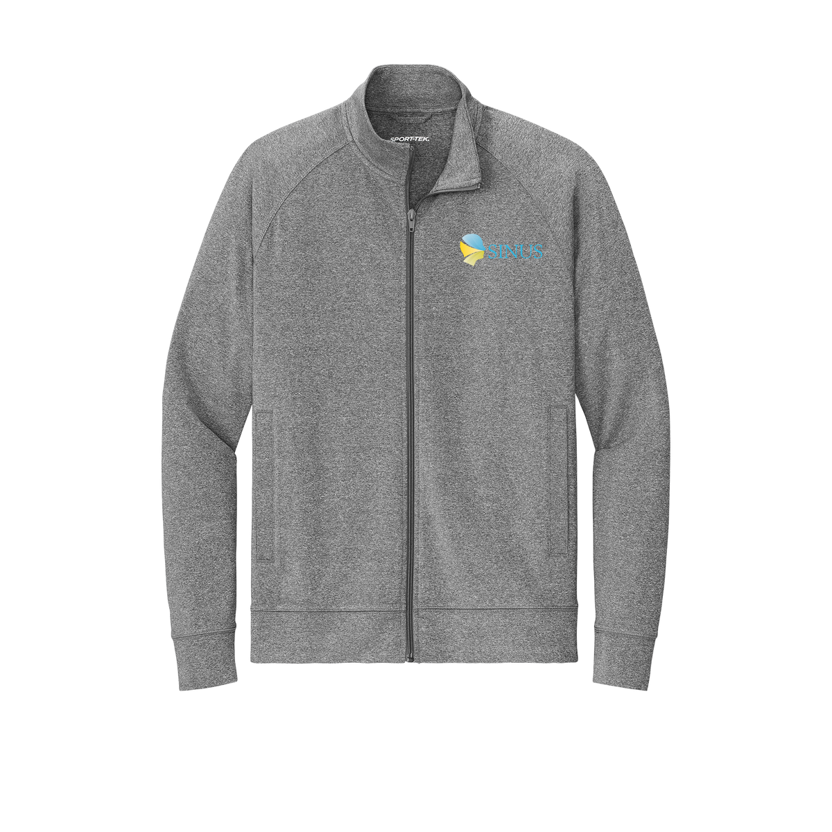 americansinus-sport-tek-mens-cadet-jacket-embroidery-leftchest-ST857-charcoalgreyheather-flat-front