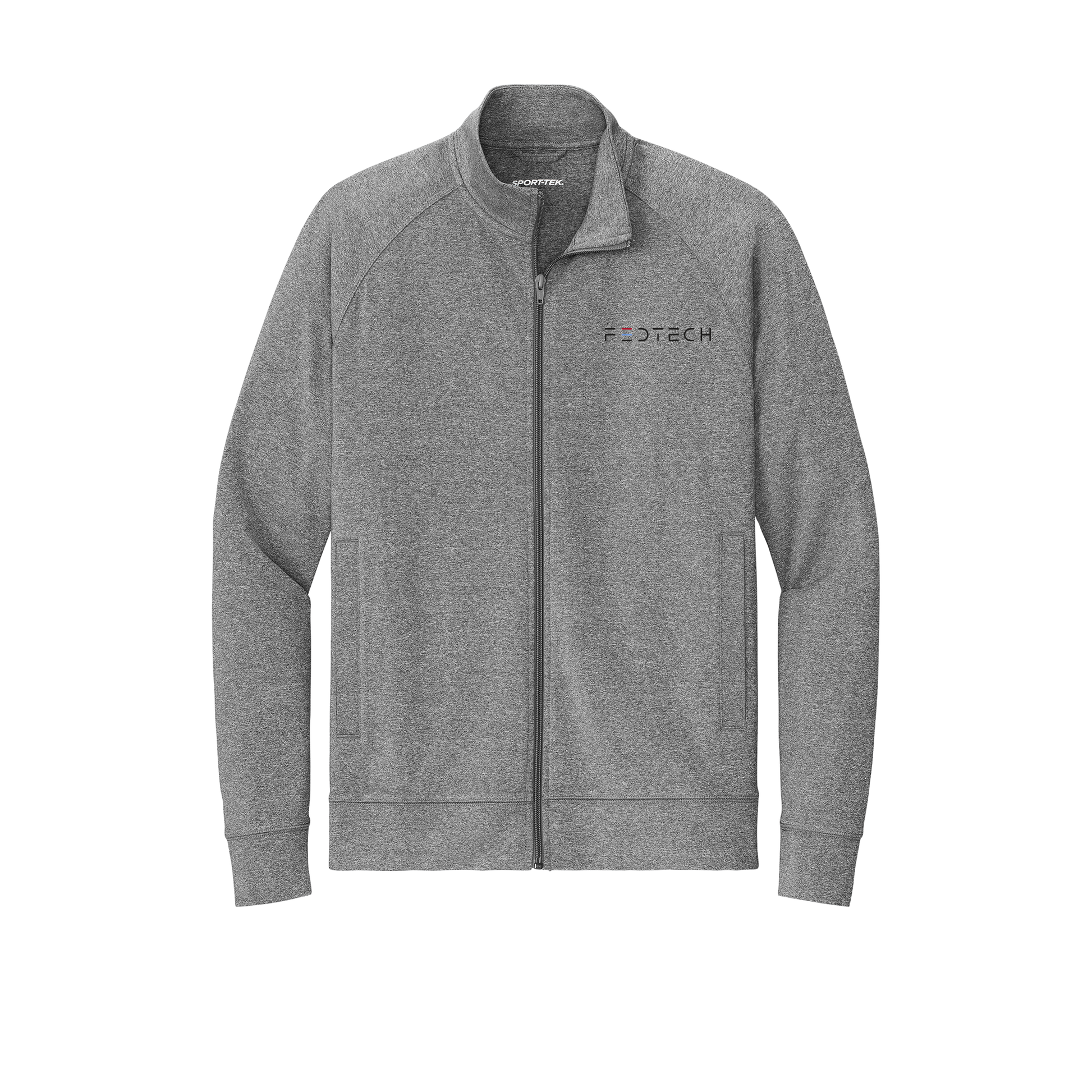 fedtech-sport-tek-mens-cadet-jacket-embroidery-leftchest-ST857-charcoalgreyheather-flat-front