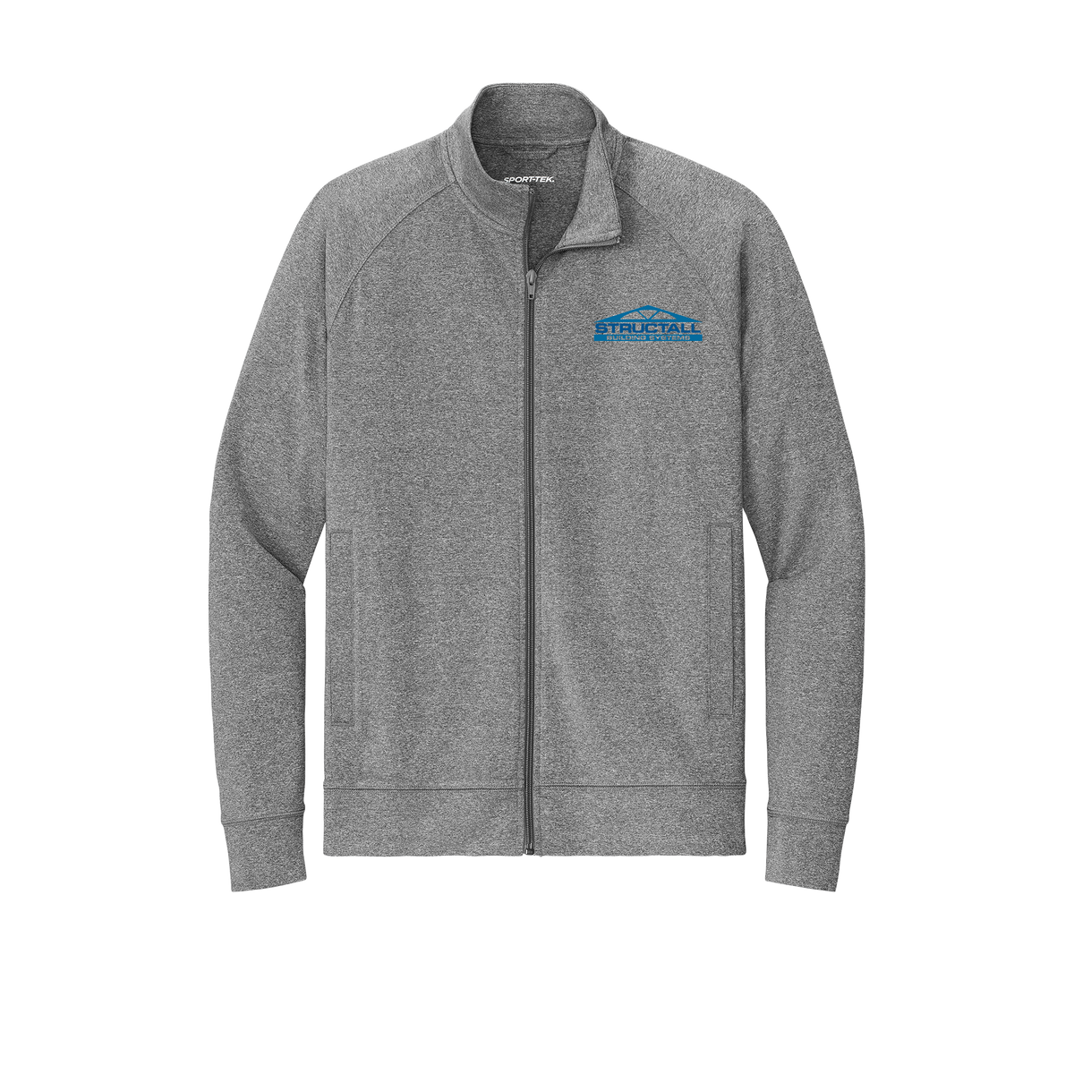 structall-sport-tek-mens-cadet-jacket-embroidery-leftchest-ST857-charcoalgreyheather-flat-front