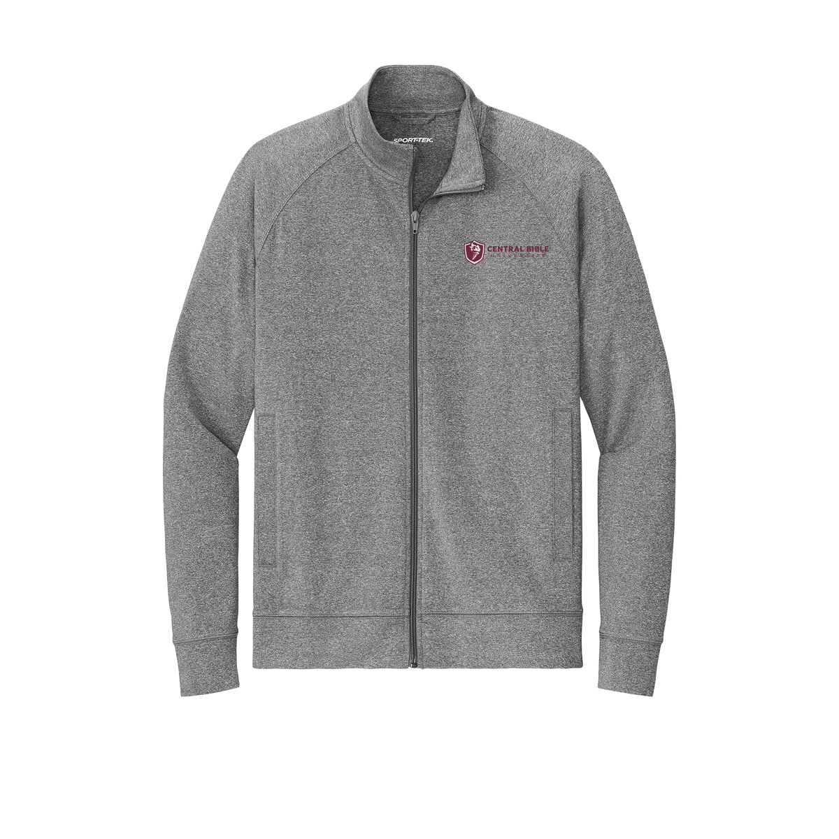 centralbible-sport-tek-mens-cadet-jacket-embroidery-leftchest-ST857-charcoalgreyheather-flat-front