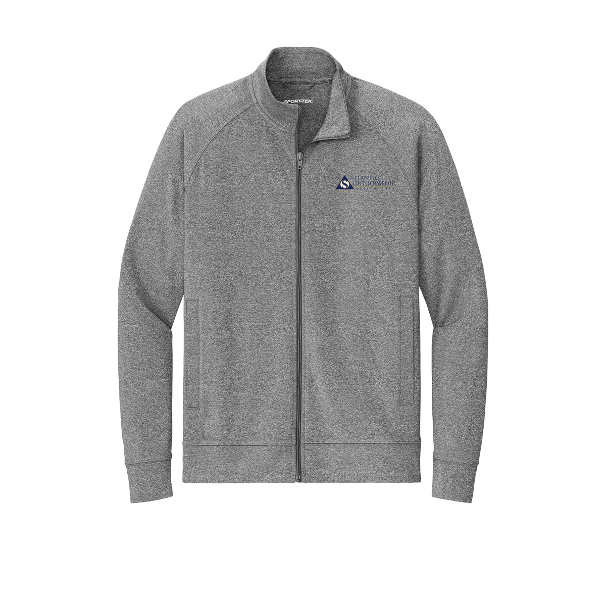 atlanticortho-sport-tek-mens-cadet-jacket-embroidery-leftchest-ST857-charcoalgreyheather-flat-front