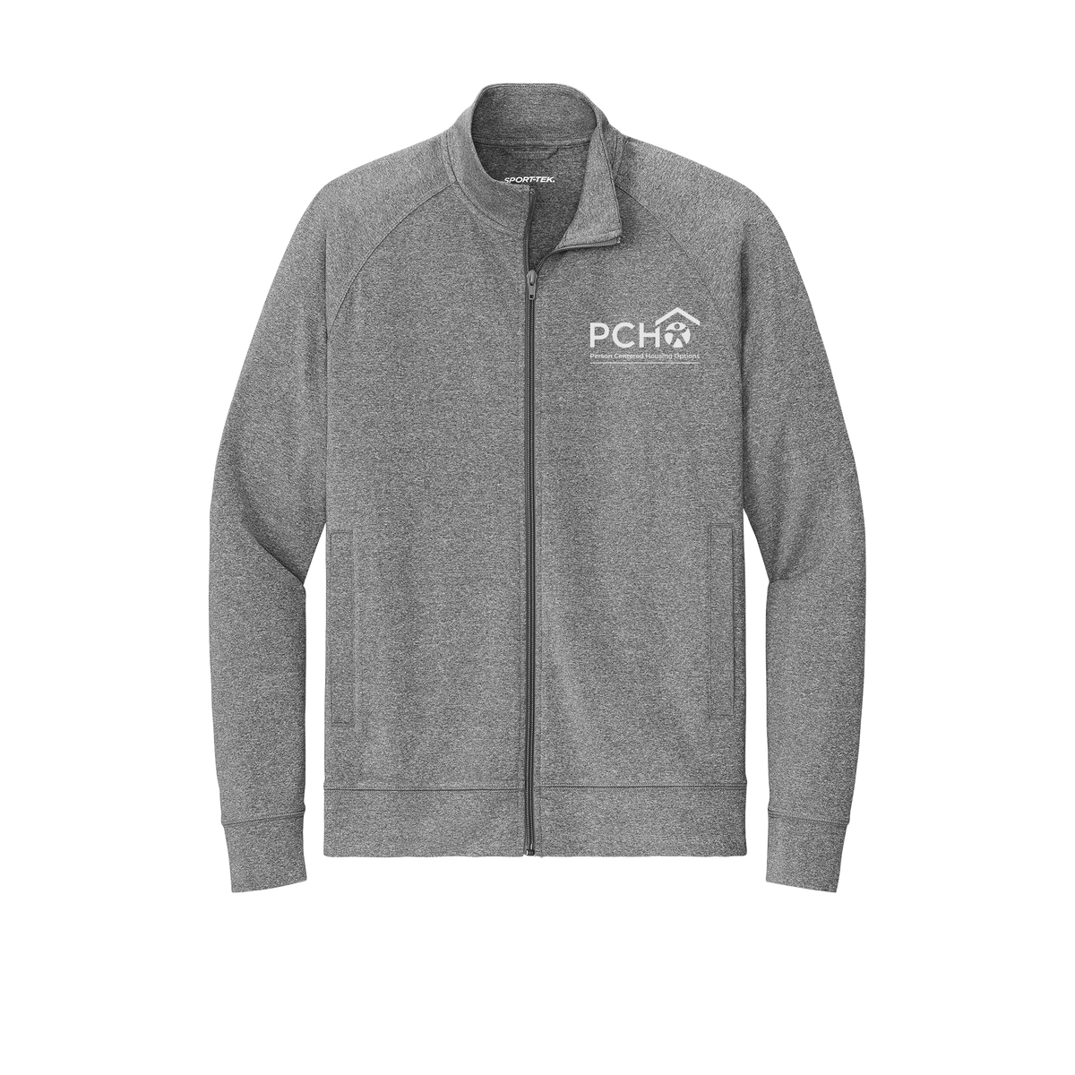 pcho-sport-wick-cadet-jacket-embroidery-leftchest-ST857-charcoalgreyheather-flat-front