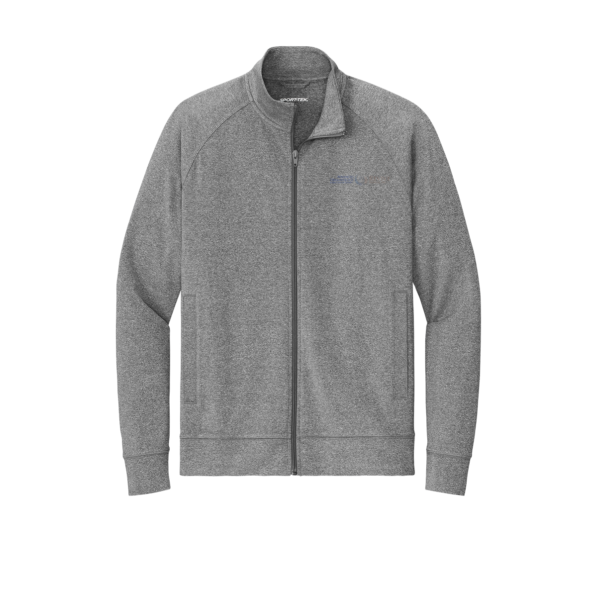 advancedskinmd-sport-tek-mens-cadet-jacket-embroidery-leftchest-ST857-charcoalgreyheather-flat-front