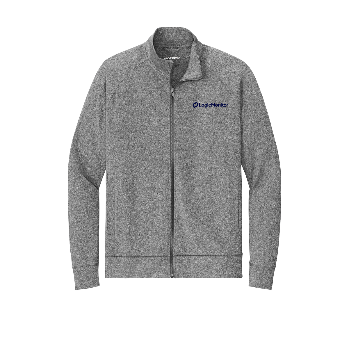 logicmonitor-sport-tek-mens-cadet-jacket-embroidery-leftchest-ST857-charcoalgreyheather-flat-front