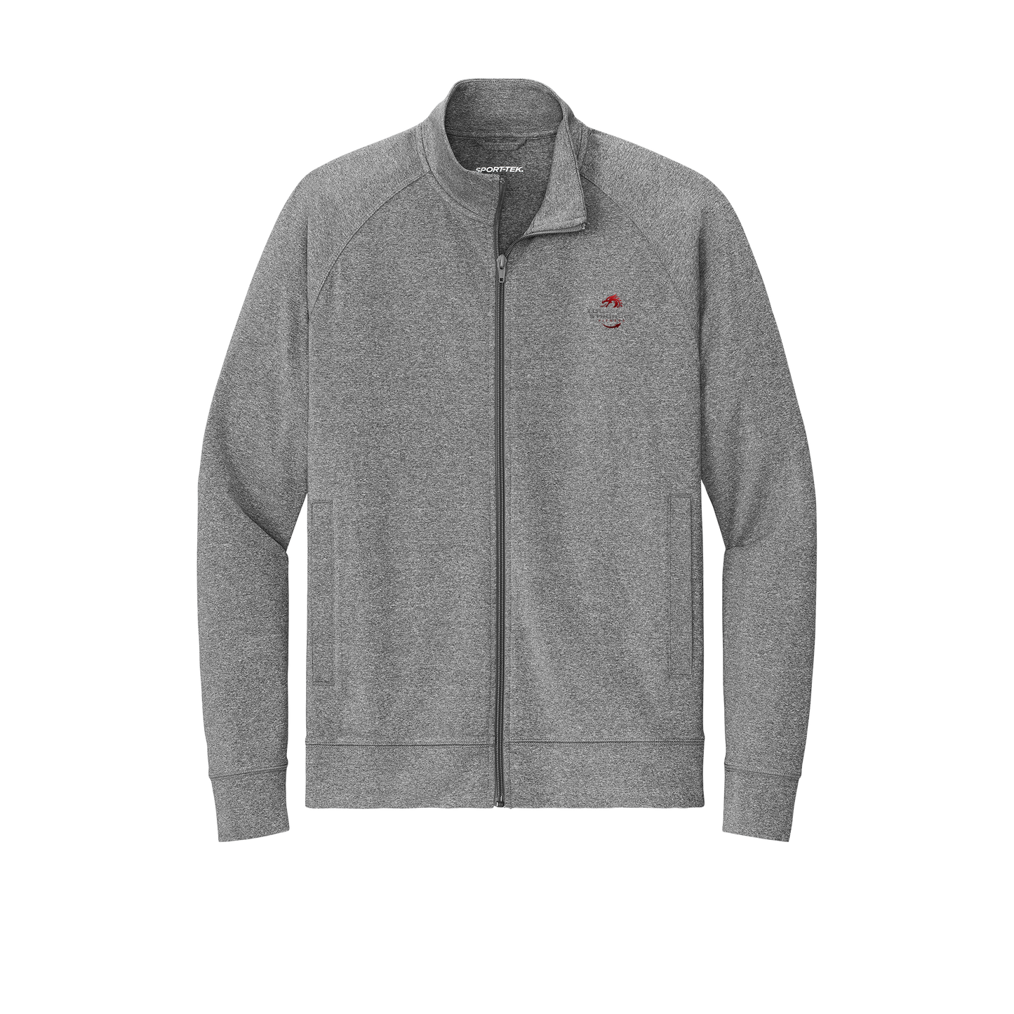 togetherstrongerfitness-sport-tek-mens-cadet-jacket-embroidery-leftchest-ST857-charcoalgreyheather-flat-front