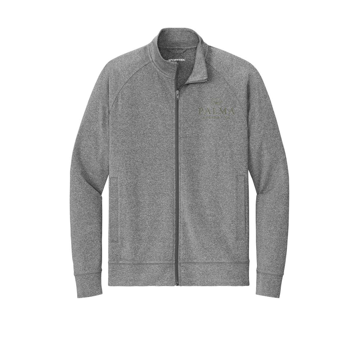 palmaaesthetics-sport-tek-mens-cadet-jacket-embroidery-leftchest-ST857-charcoalgreyheather-flat-front