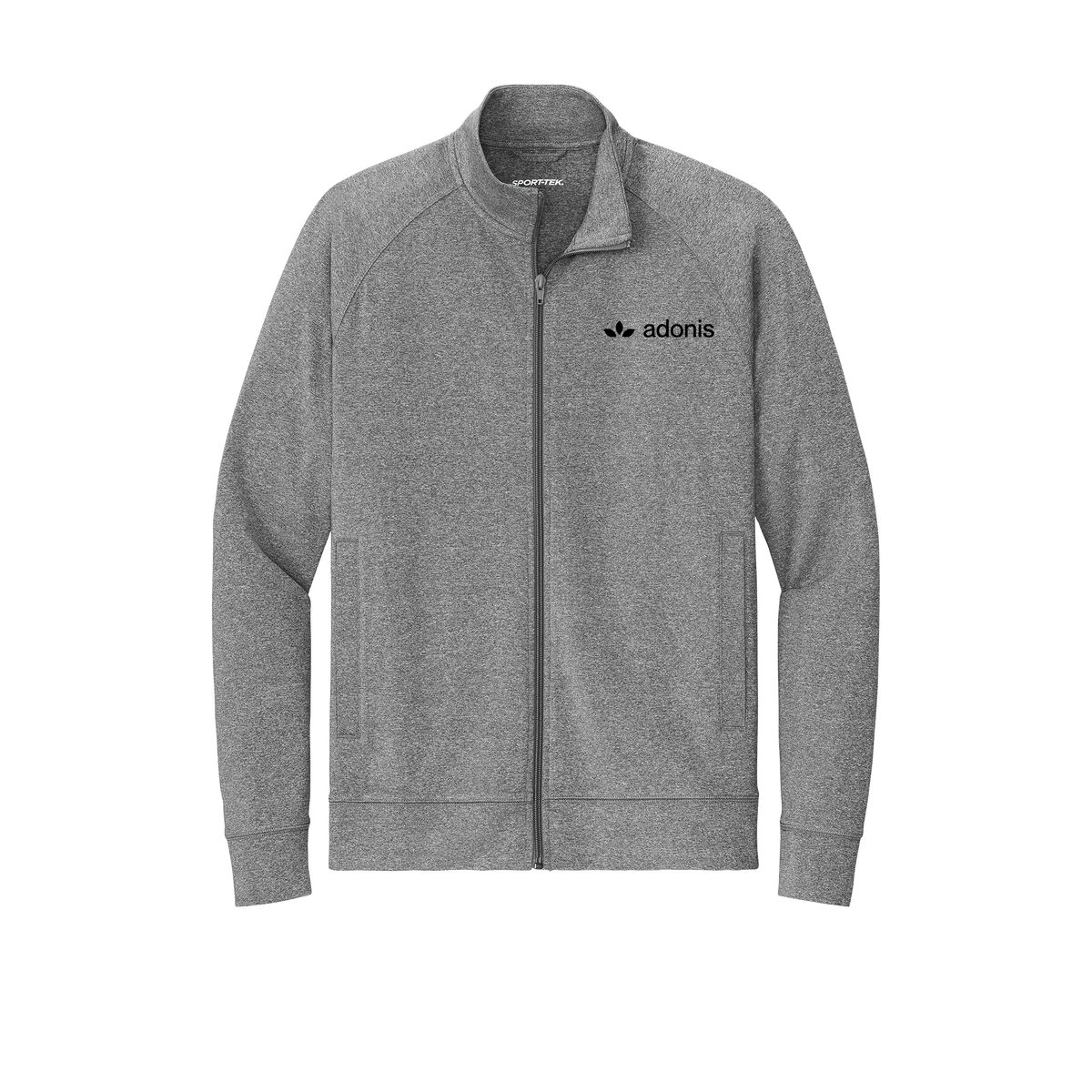 adonis-sport-tek-mens-cadet-jacket-embroidery-leftchest-ST857-charcoalgreyheather-flat-front