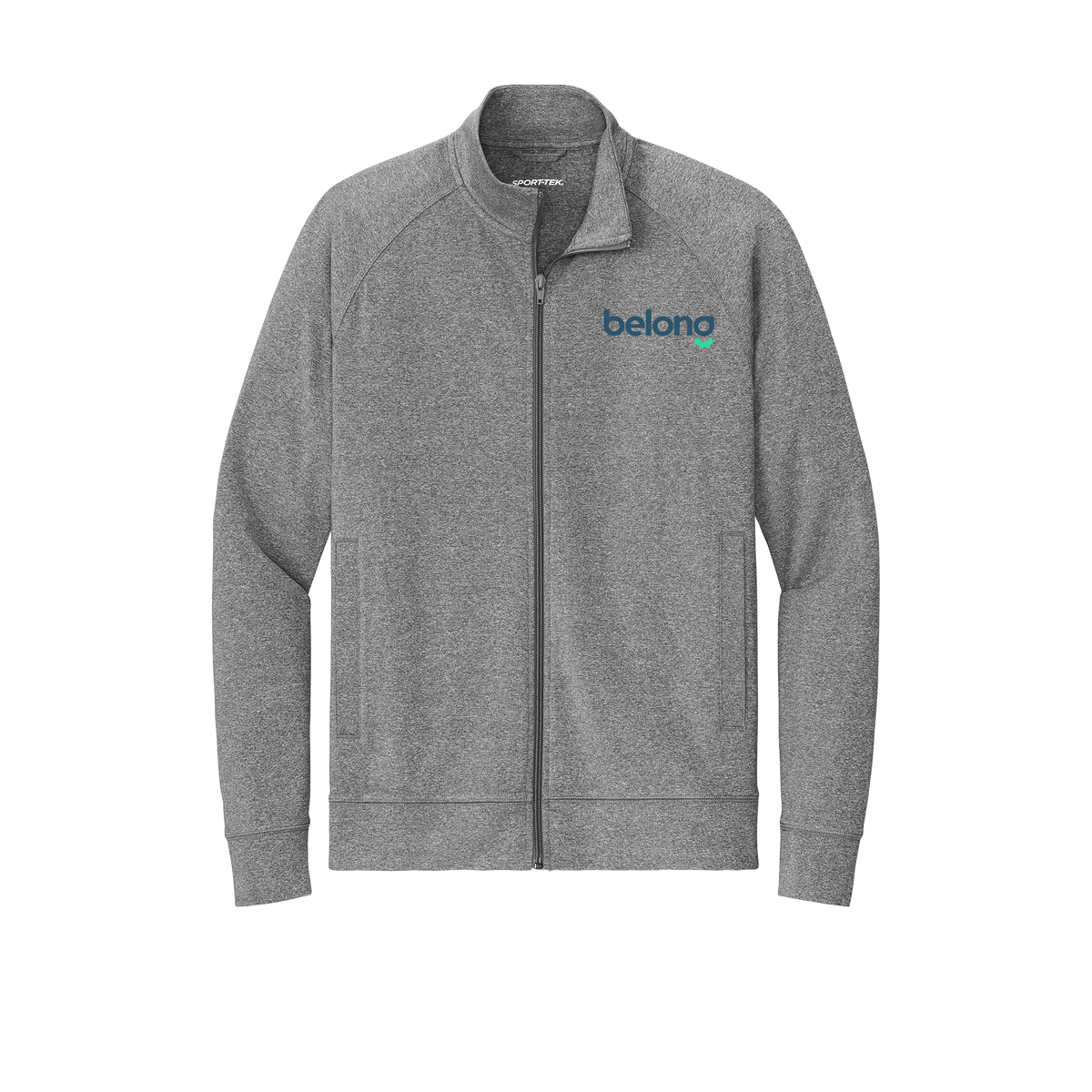 belonghome-sport-tek-mens-cadet-jacket-embroidery-leftchest-ST857-charcoalgreyheather-flat-front