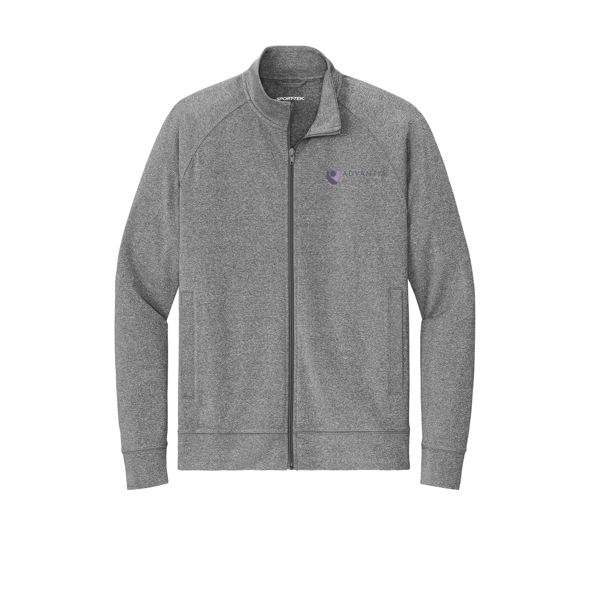 advantiahealth-sport-tek-mens-cadet-jacket-embroidery-leftchest-ST857-charcoalgreyheather-flat-front