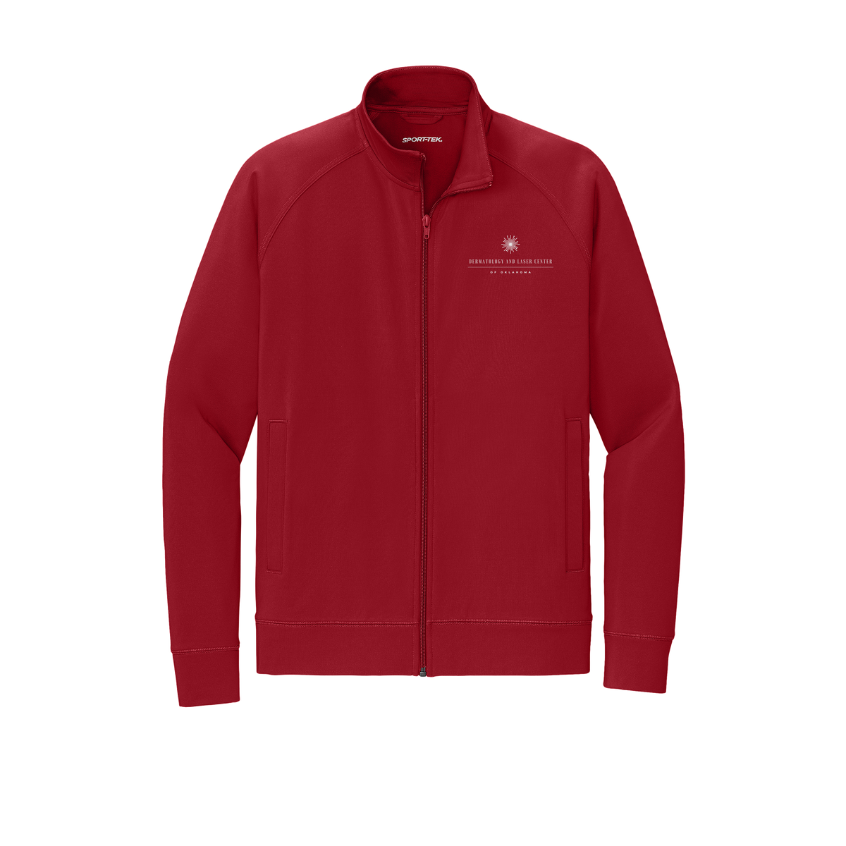 dermatologylaserok-sport-tek-mens-cadet-jacket-embroidery-leftchest-ST857-deepred-flat-front