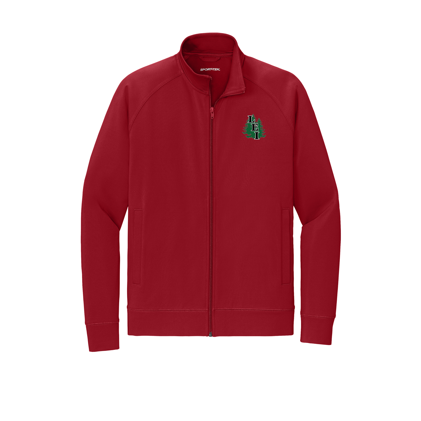leisite-sport-tek-mens-cadet-jacket-embroidery-leftchest-ST857-deepred-flat-front