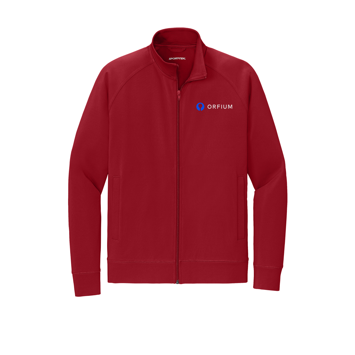 orfium-sport-tek-mens-cadet-jacket-embroidery-leftchest-ST857-deepred-flat-front
