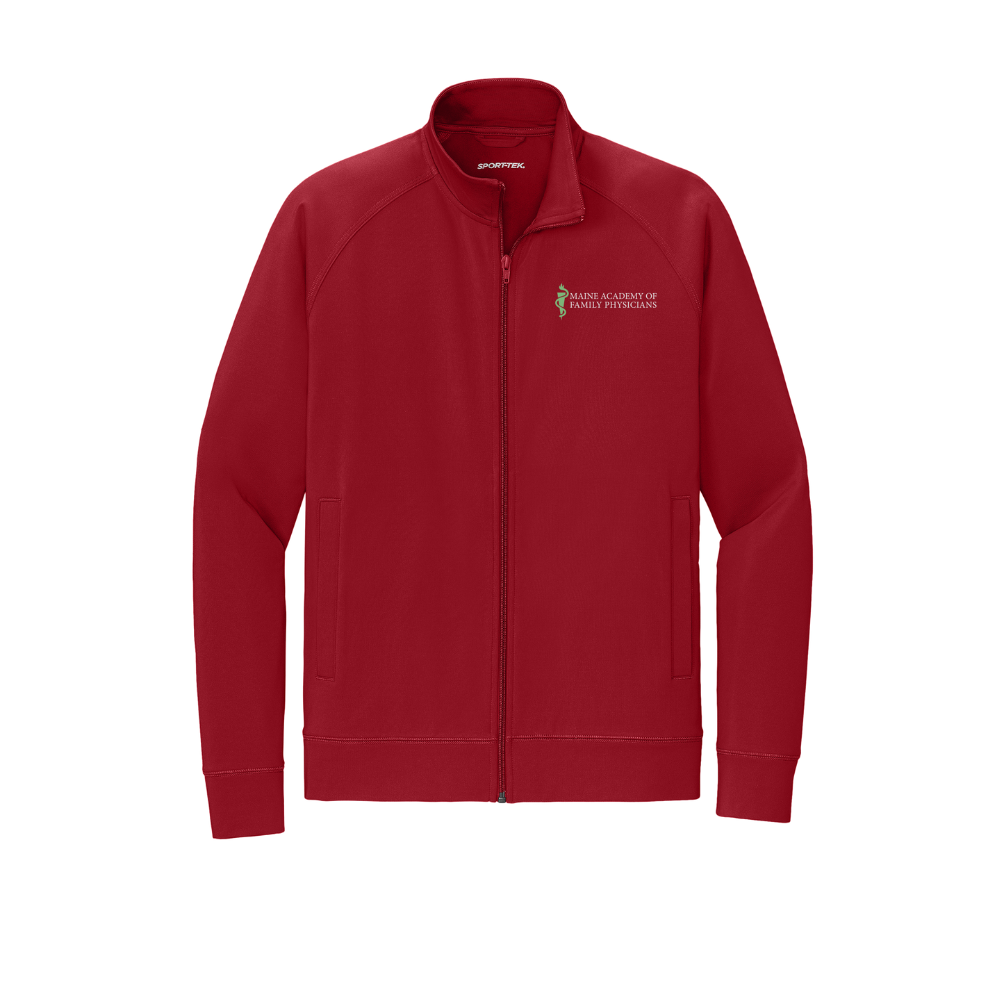 maineafp-sport-tek-mens-cadet-jacket-embroidery-leftchest-ST857-deepred-flat-front