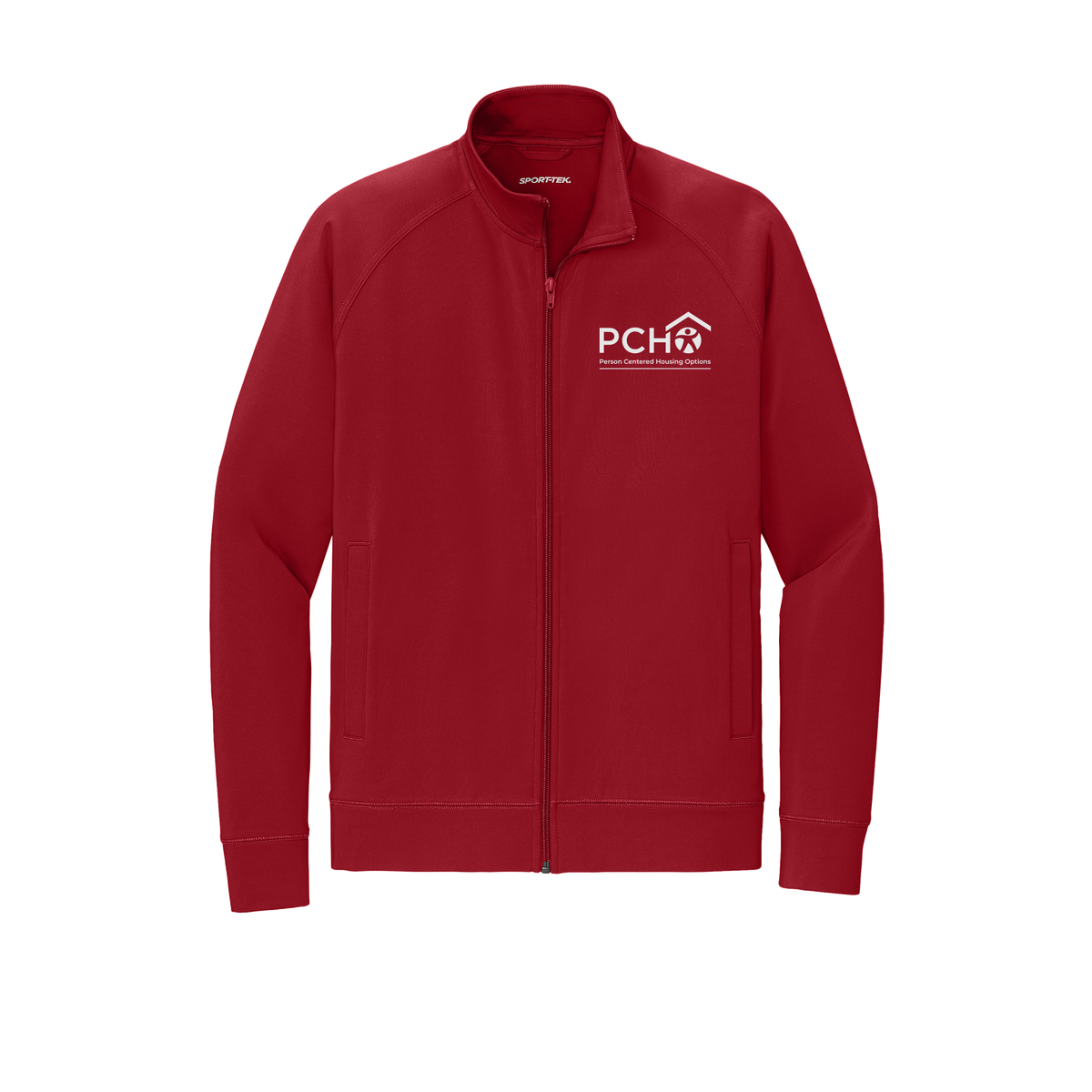 pcho-sport-wick-cadet-jacket-embroidery-leftchest-ST857-deepred-flat-front