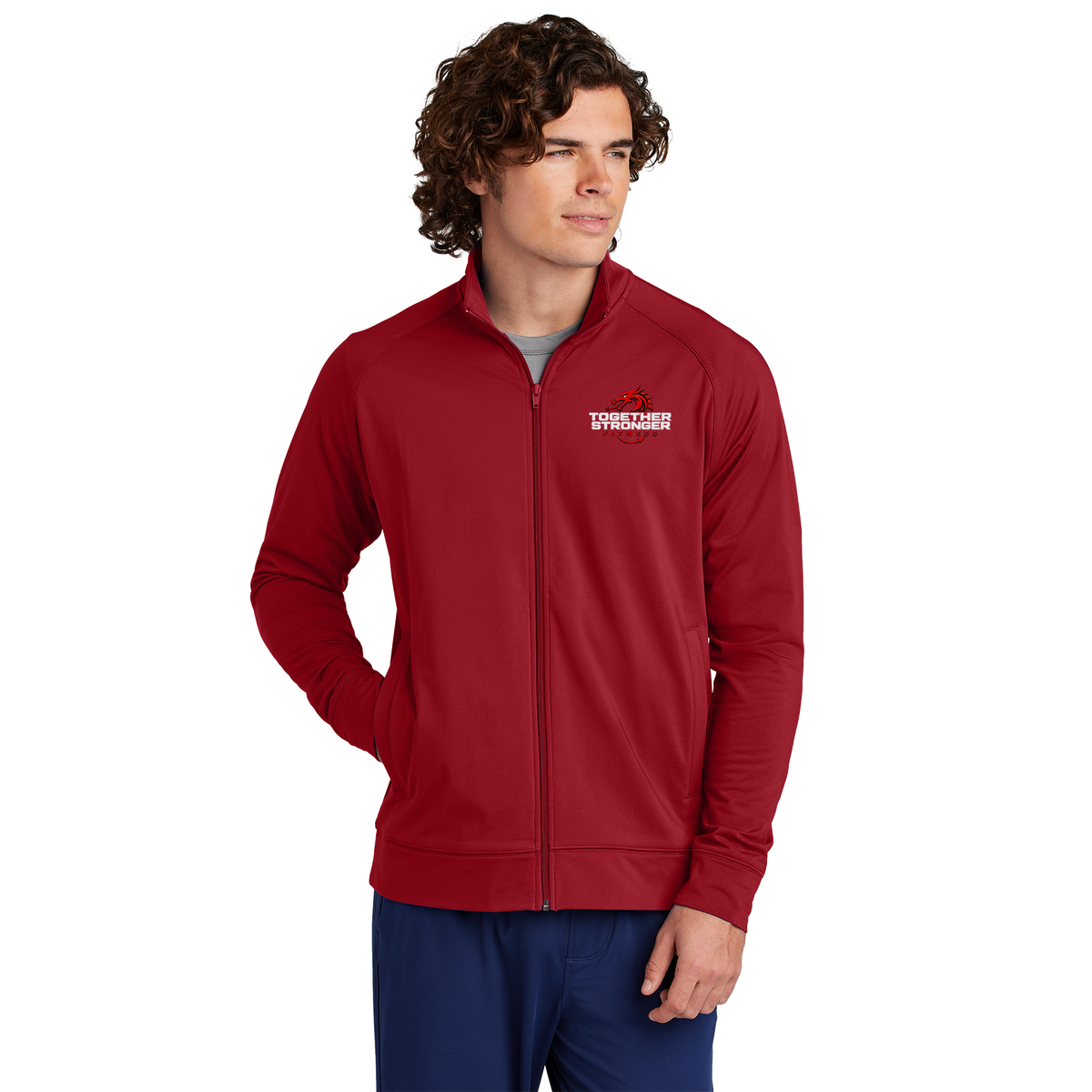 togetherstrongerfitness-sport-tek-mens-cadet-jacket-primary-mockup
